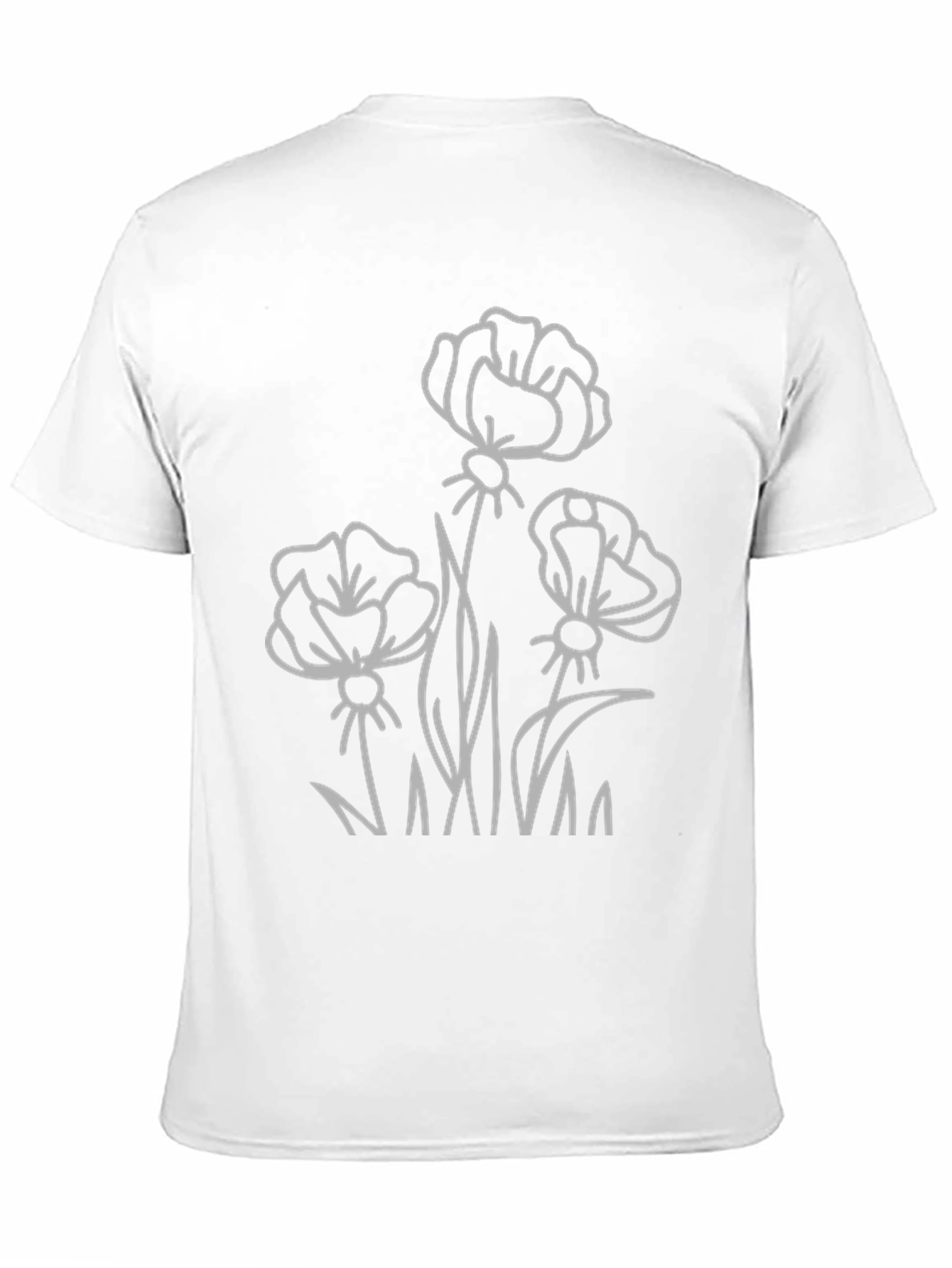 Black Floral Outline Graphic T-Shirt - Black view 11