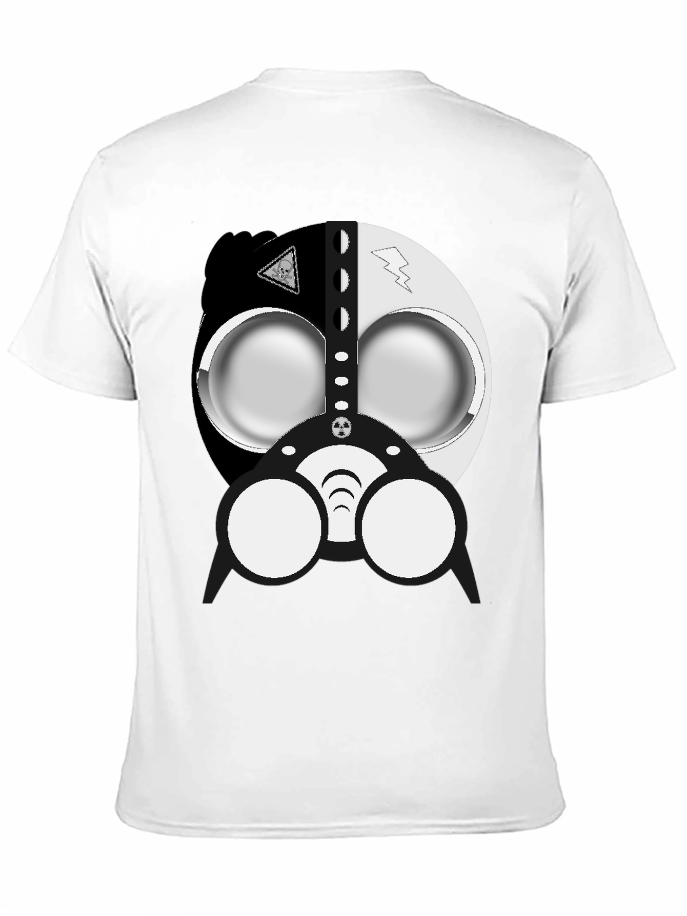Black Cool Gas Mask Graphic Black T-Shirt view 11