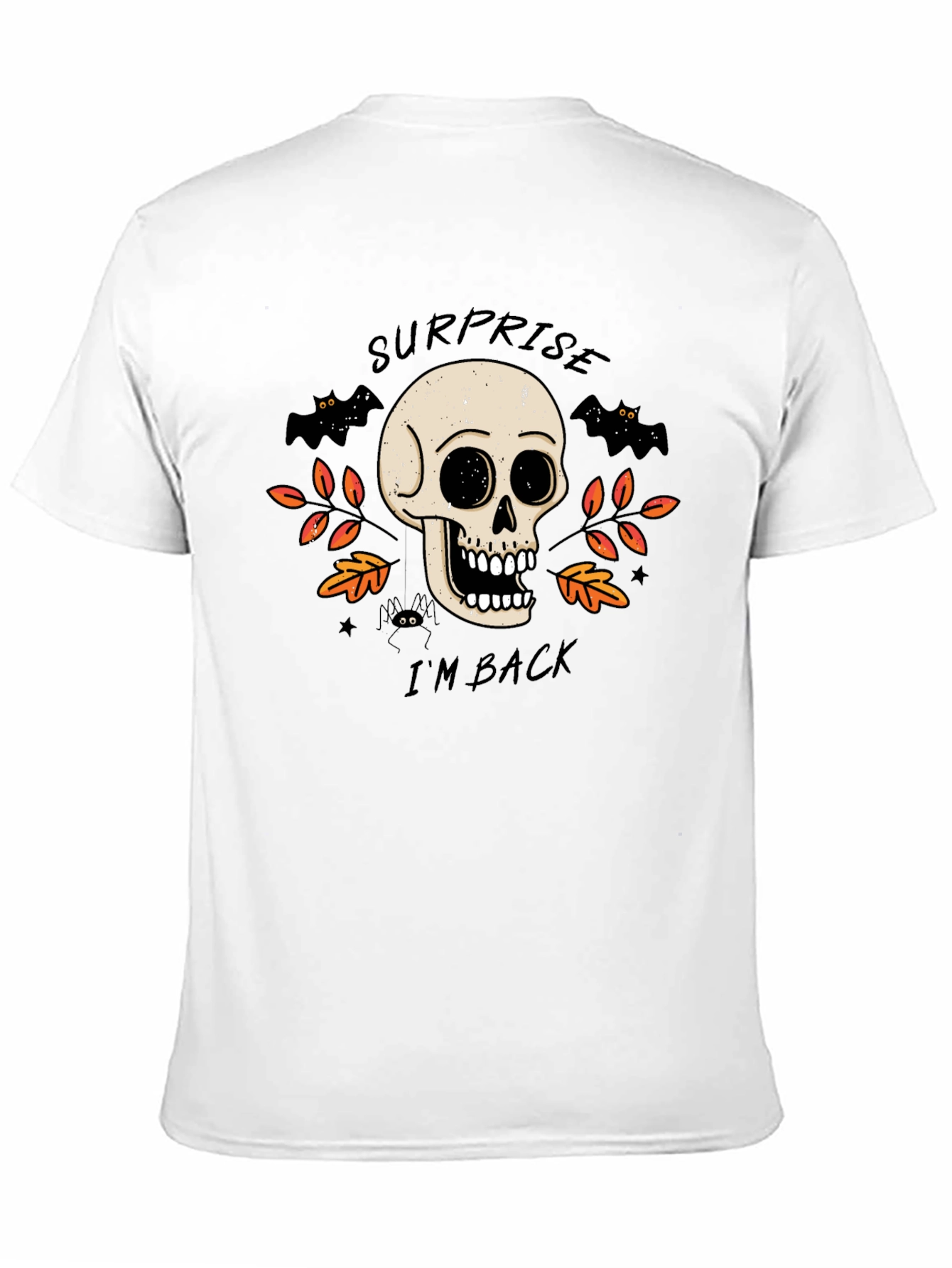 Black Surprise I'm Back Halloween Skull T-Shirt view 11