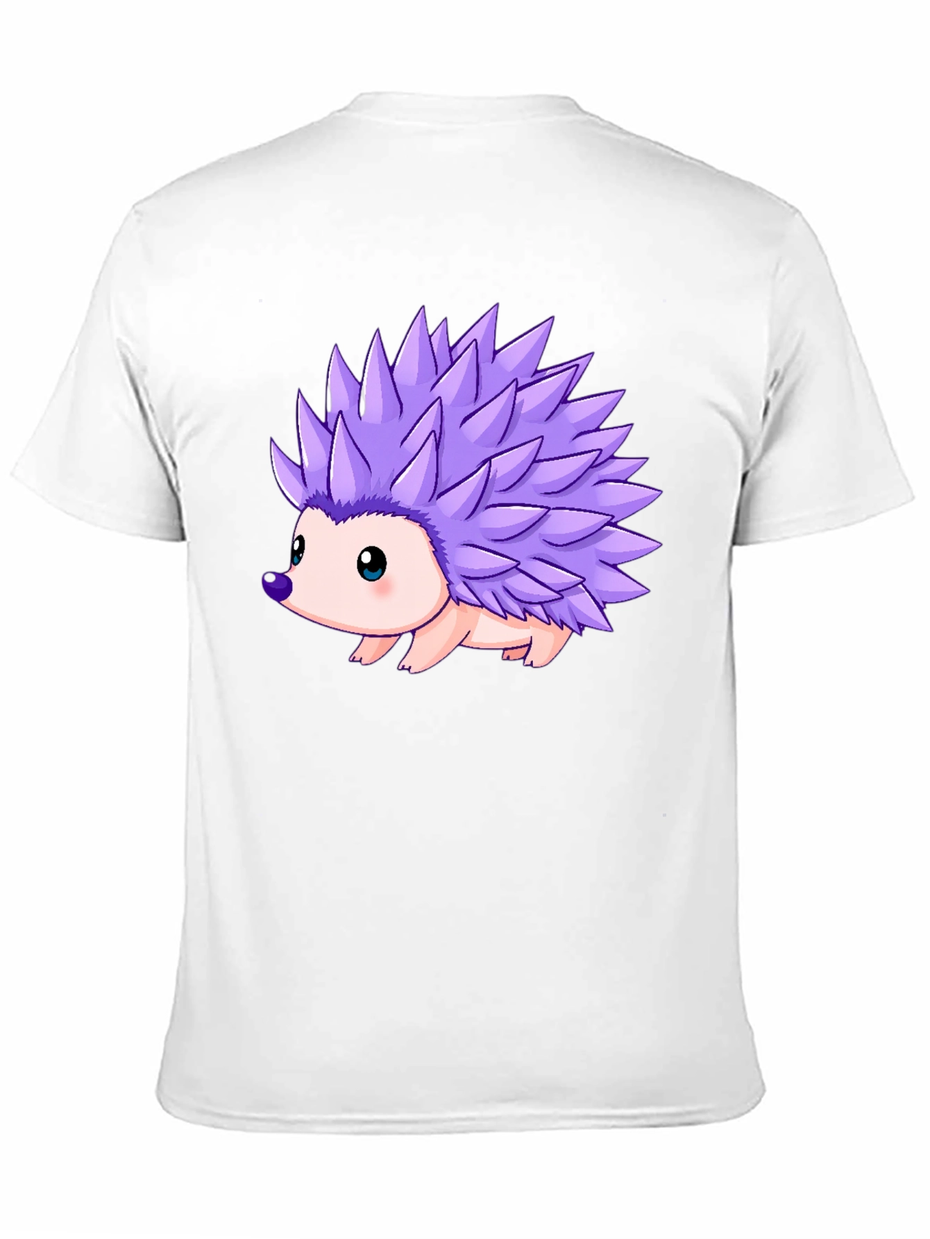Black Cartoon Hedgehog Print T-Shirt view 11