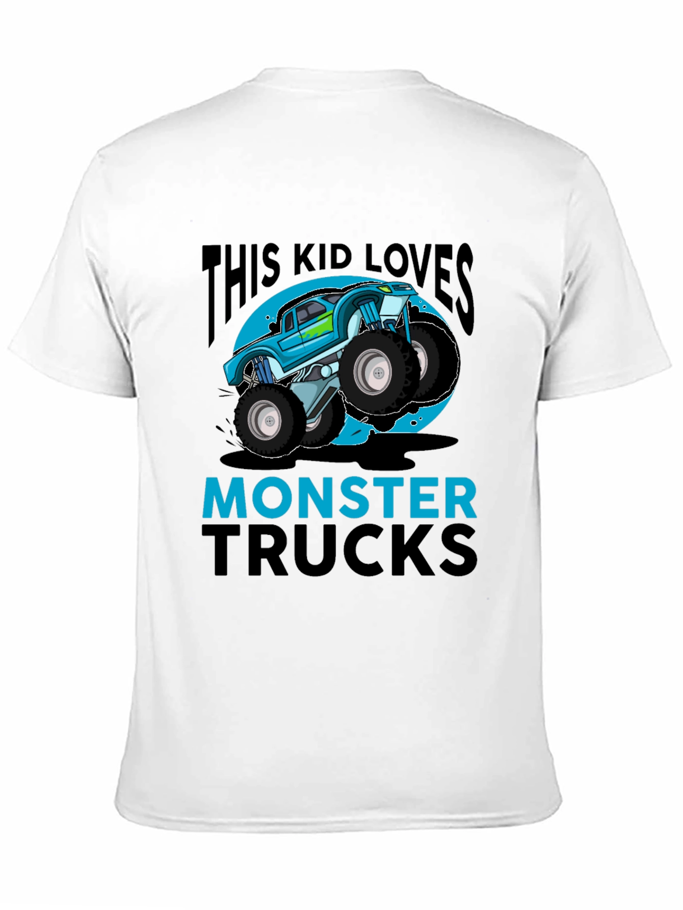 Kids' Monster Truck T-Shirt - Blue Graphic Design - 11