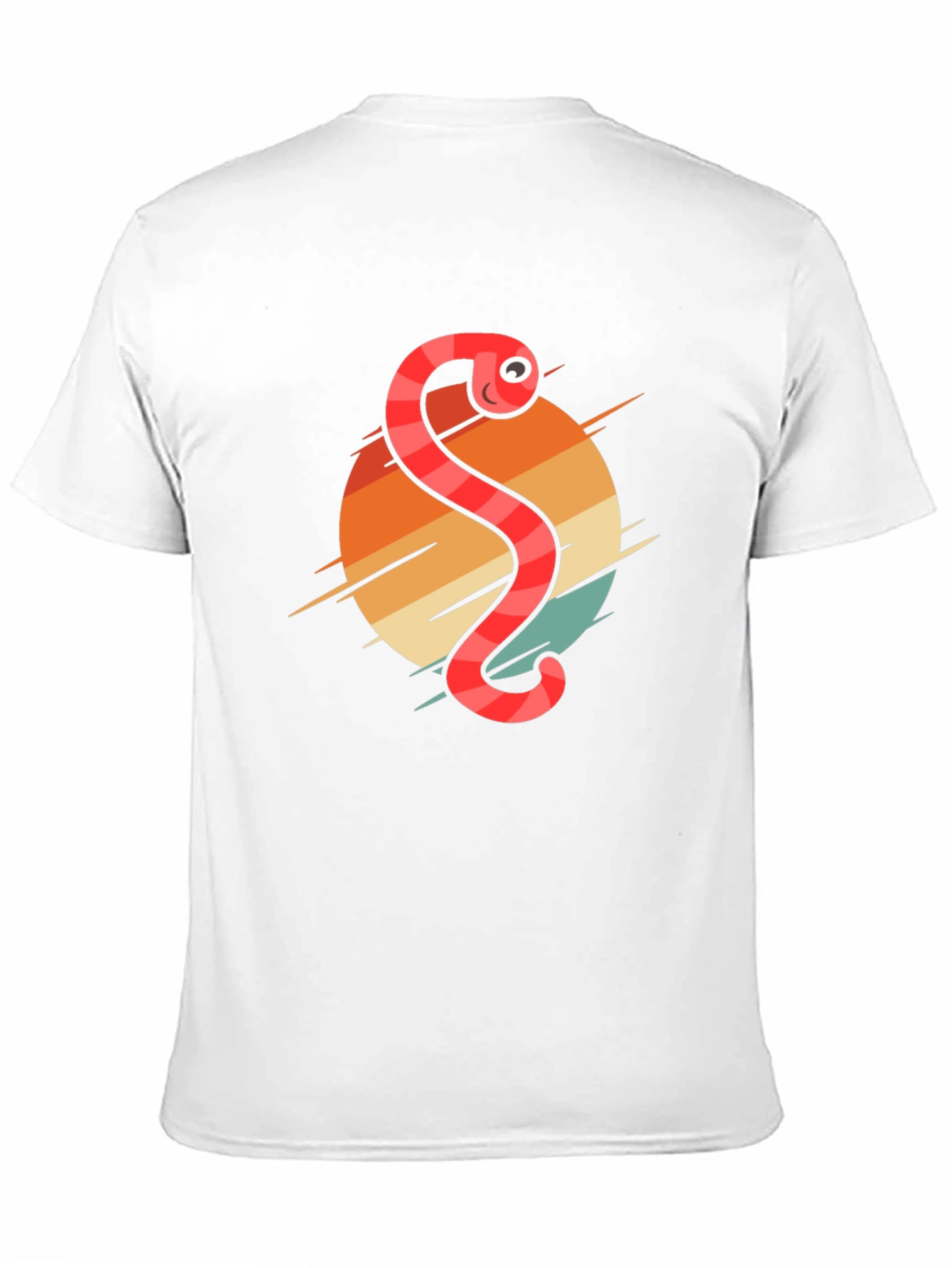 Black Retro Worm Graphic Tee - Fun Novelty T-Shirt view 11