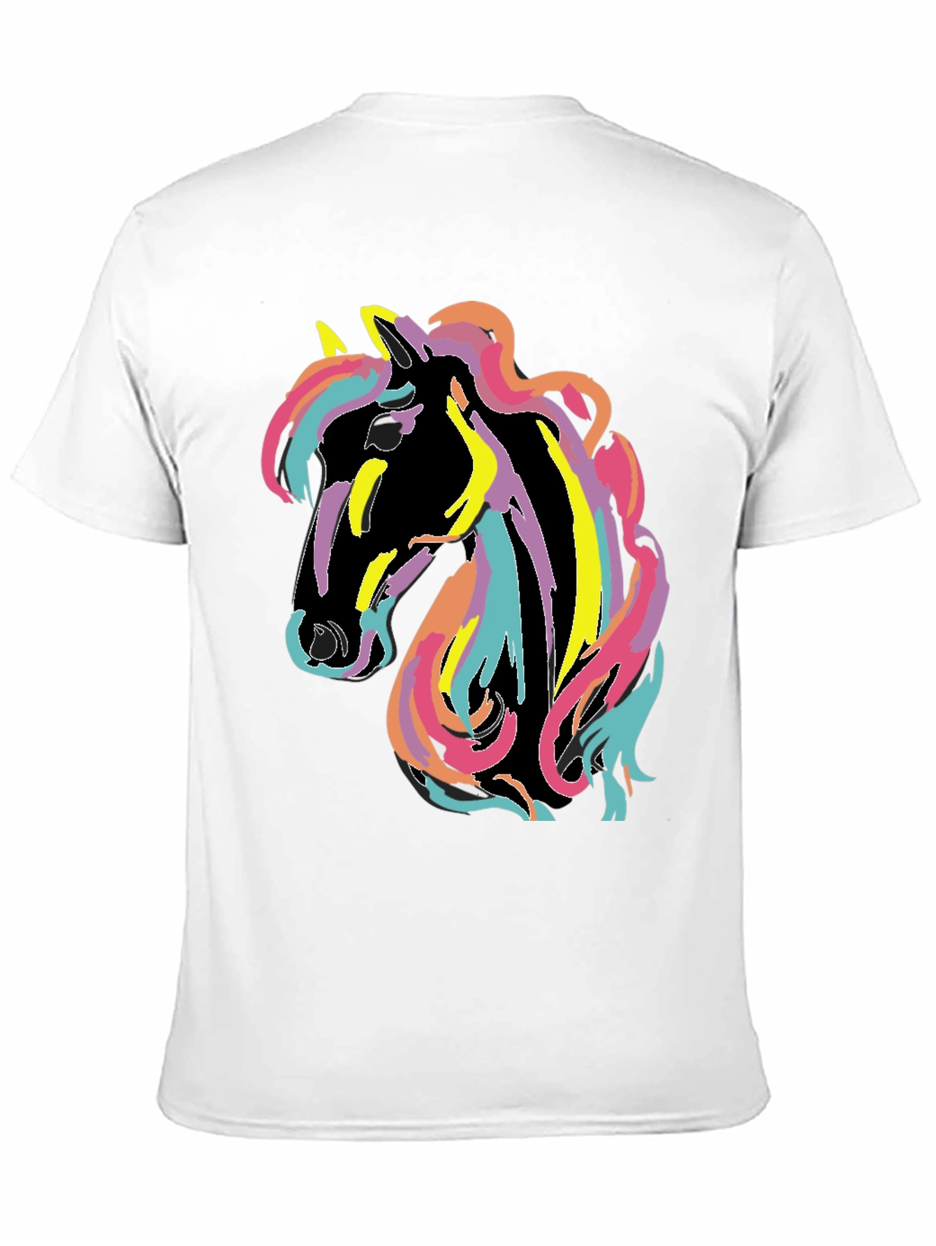 Black Rainbow Horse Graphic Tee - Men's Black T-Shirt view 11