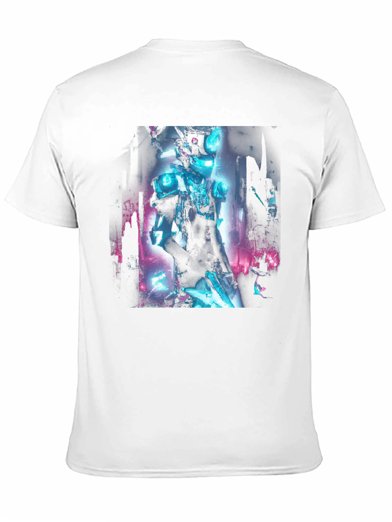 Black Cyberpunk Robot Graphic Black T-Shirt view 11