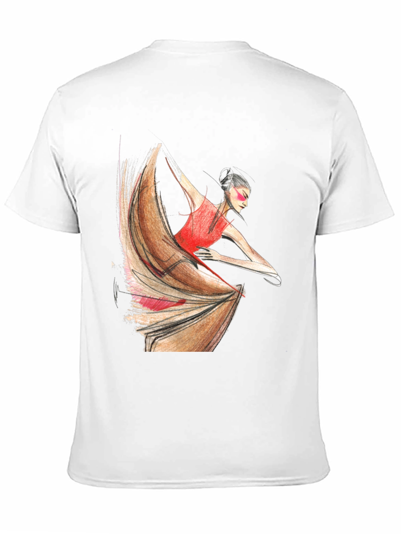 Black Flamenco Dancer Graphic Tee - Black Unisex T-Shirt view 11