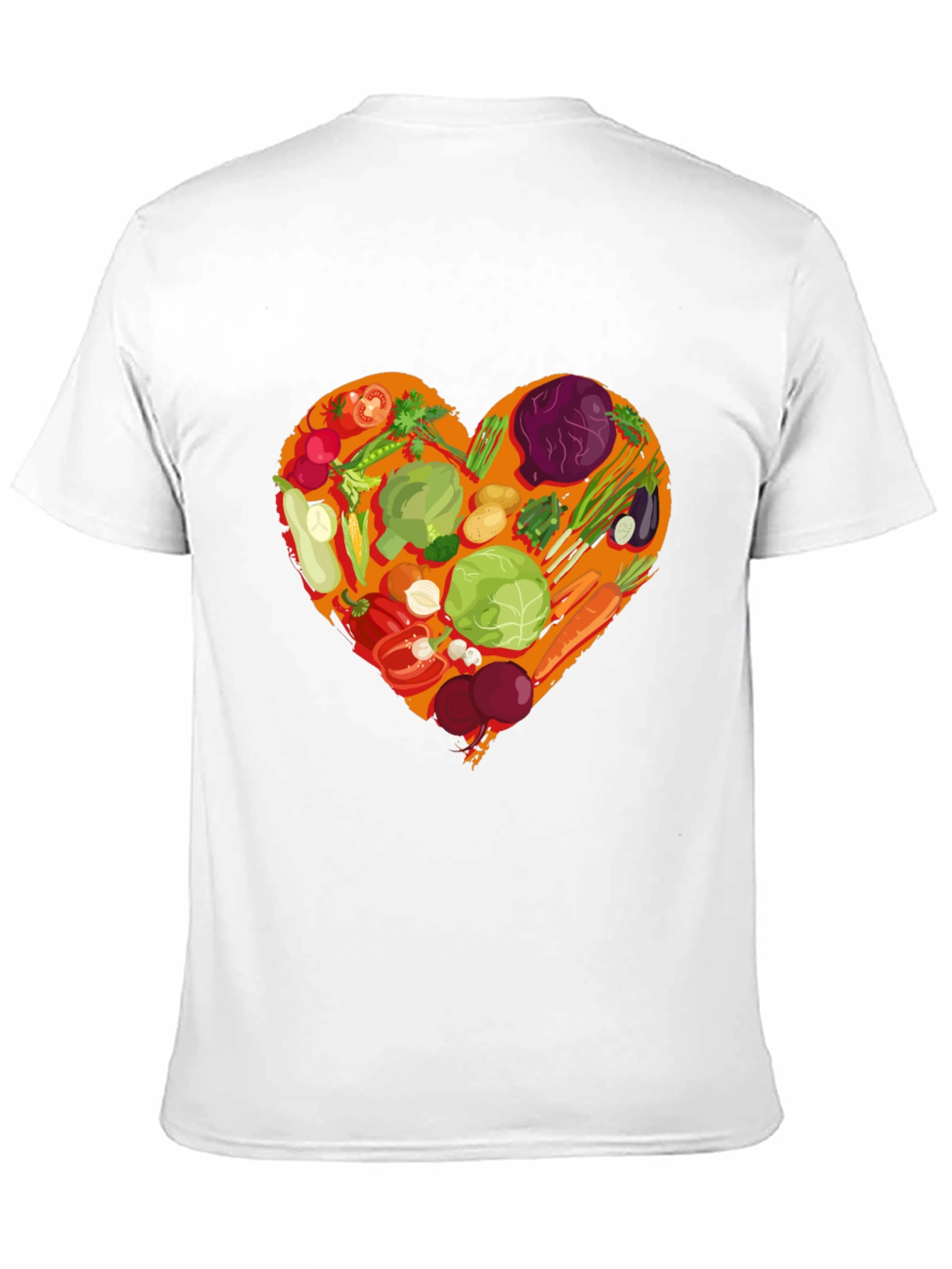 Black Vegetarian Heart Graphic T-Shirt - Black Cotton Tee view 11