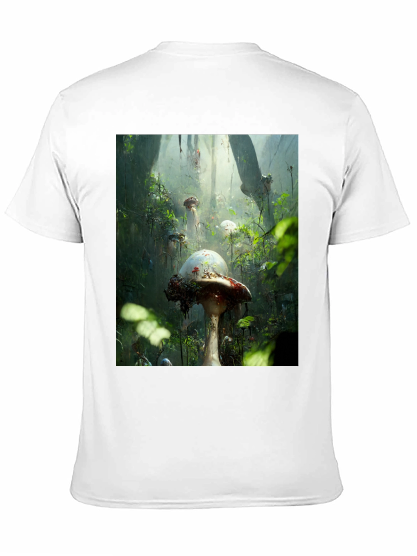 Black Enchanted Forest Mushroom T-Shirt view 11