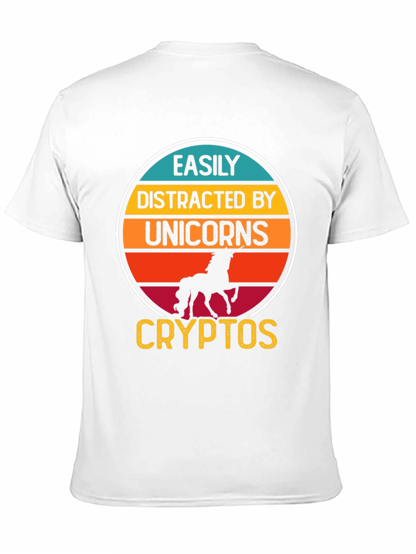 Black Easily Distracted By Unicorns and Cryptos T-Shirt view 11