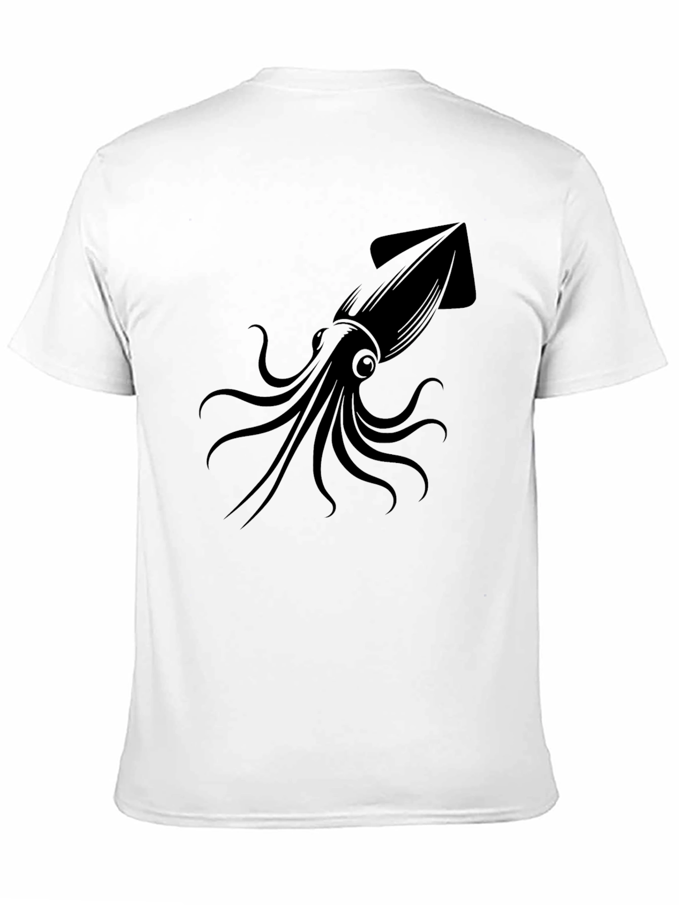 Black Squid Graphic Print Black T-Shirt view 11