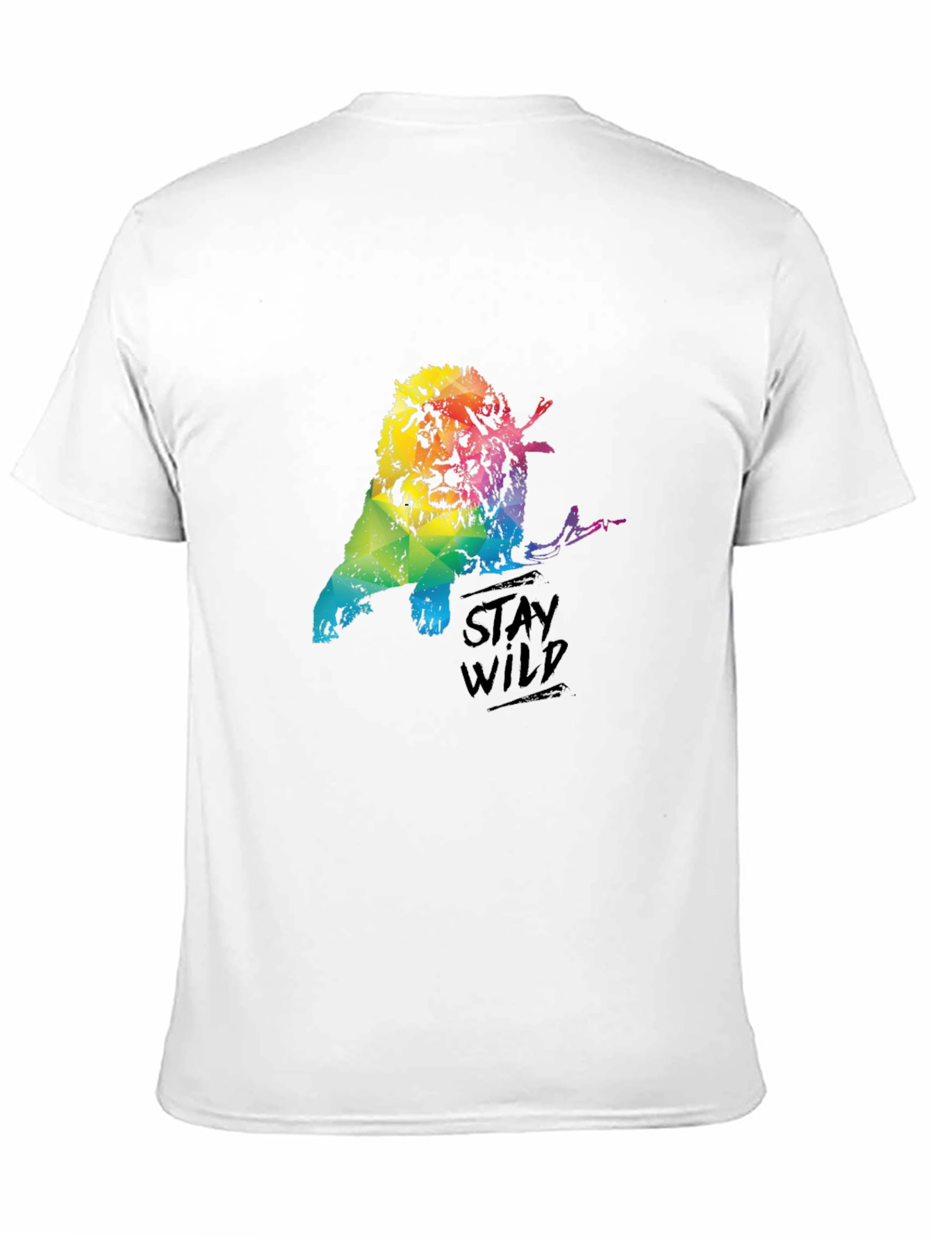 Black Stay Wild Lion Graphic Black T-Shirt view 11