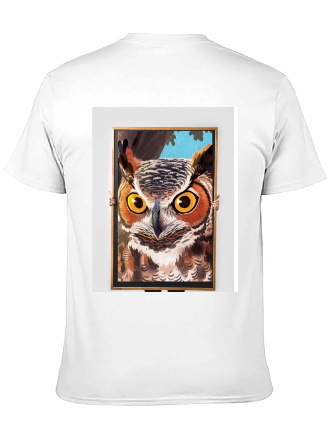 Black Owl Framed Art Graphic T-Shirt view 11