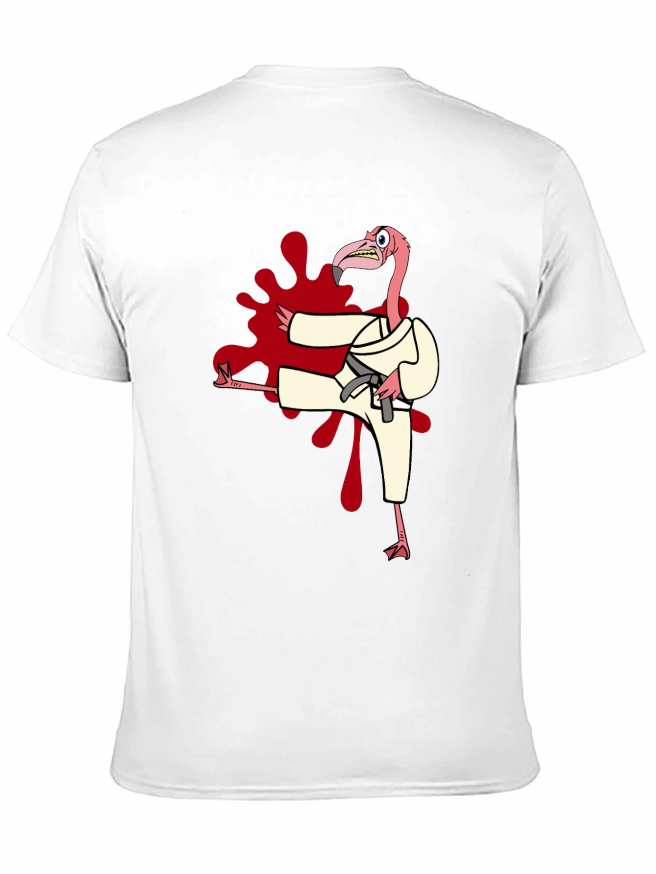 Black Karate Flamingo Black T-Shirt view 11