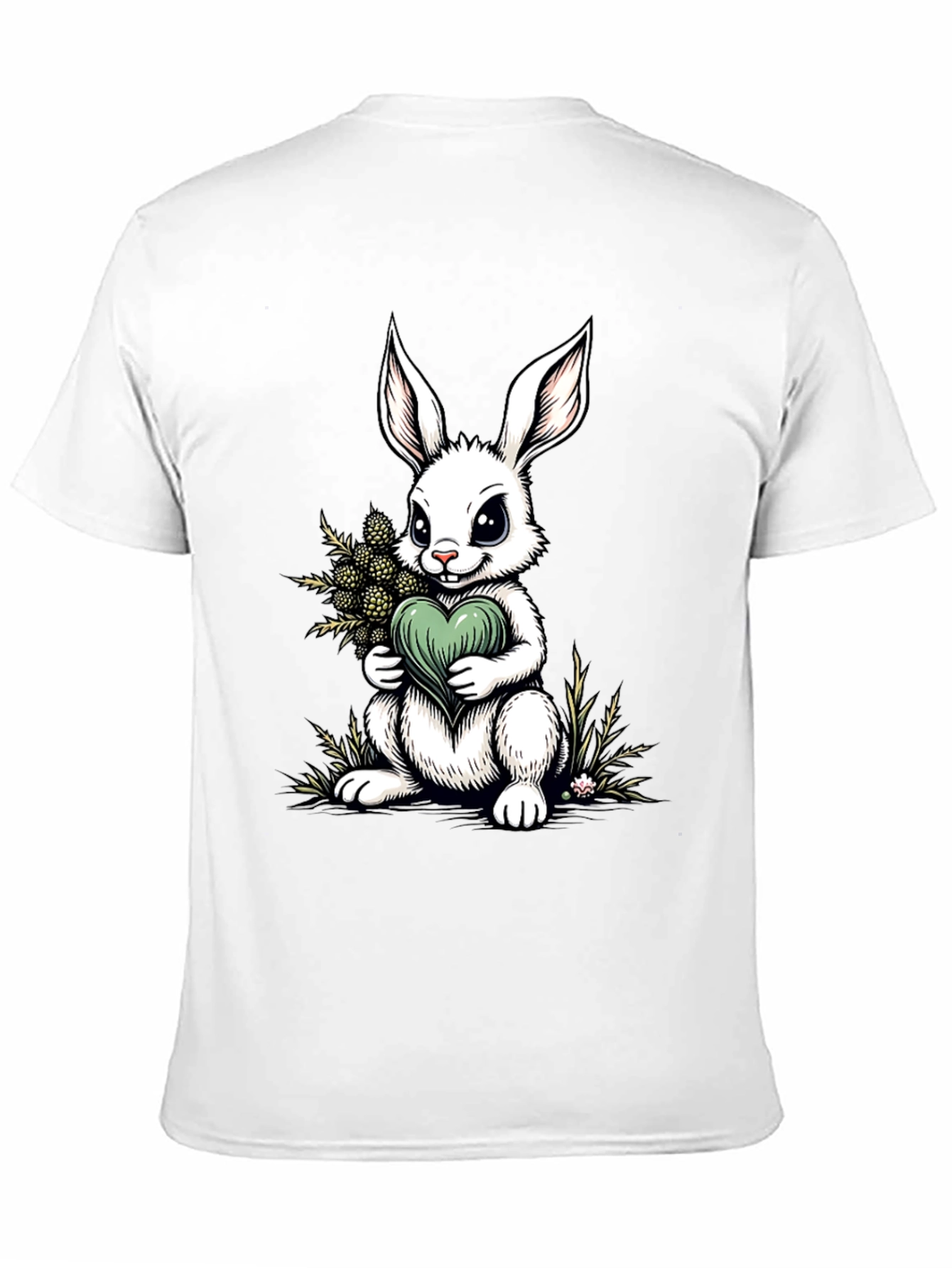 Black Bunny Heart Graphic Tee - Cute Rabbit Shirt view 11