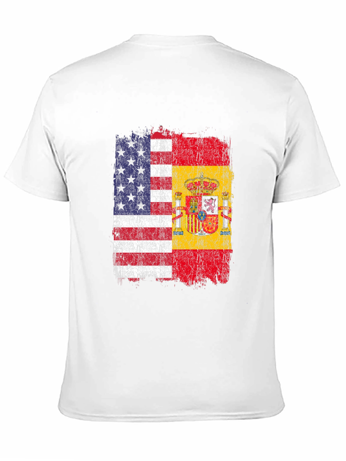 Black USA & Spain Flag T-Shirt - Dual Heritage Tee view 11