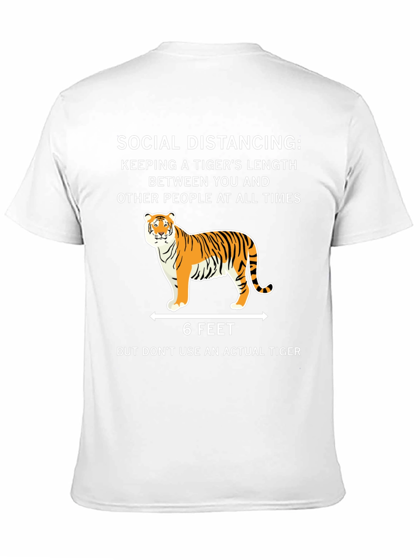 Black Social Distancing Tiger Length T-Shirt view 11