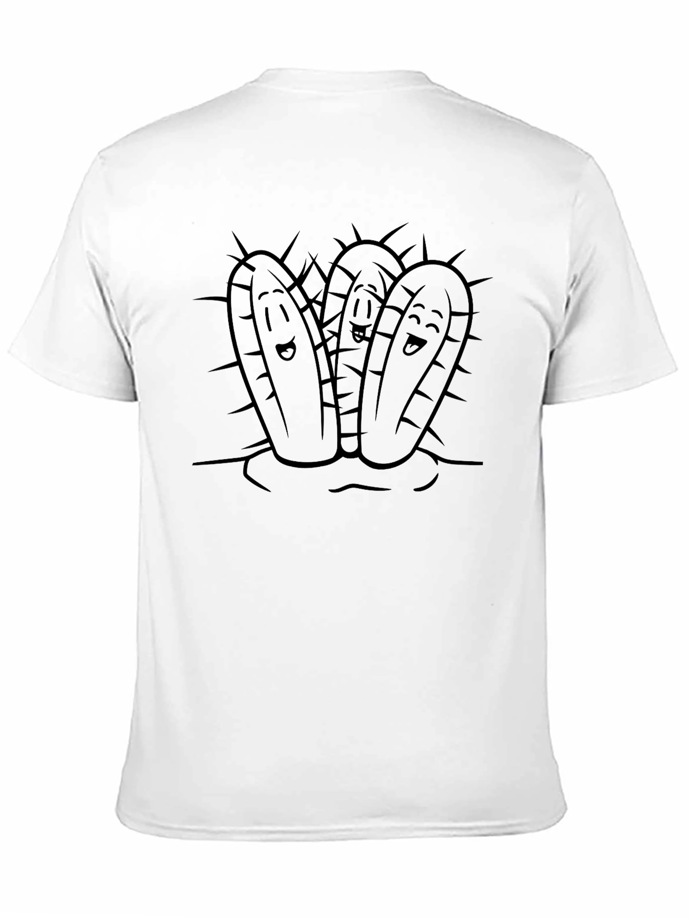 Black Funny Cactus Graphic Black T-Shirt view 11