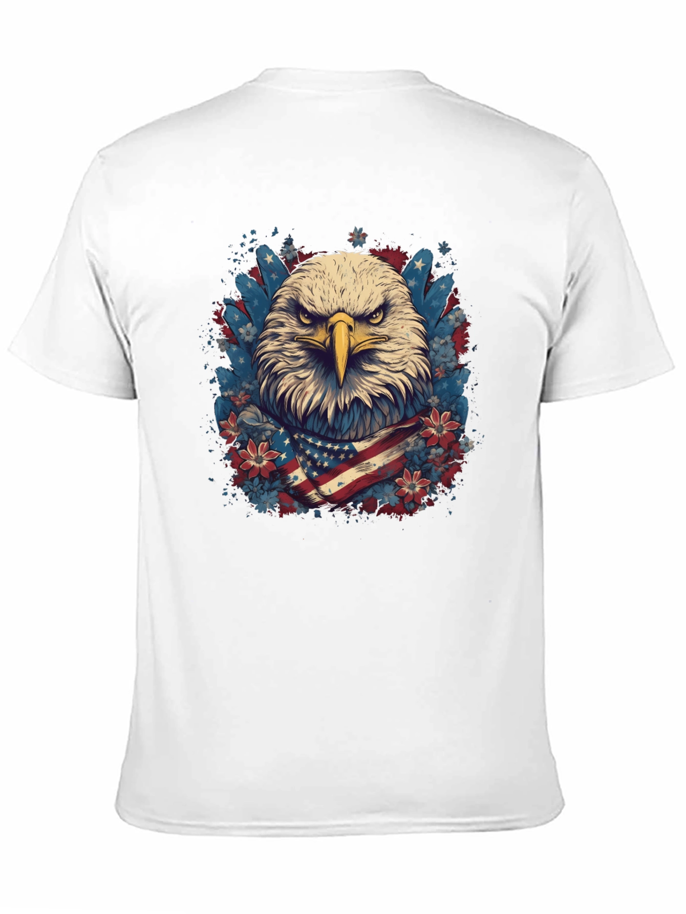 Black American Eagle Graphic Tee Patriotic USA Flag T-Shirt view 11