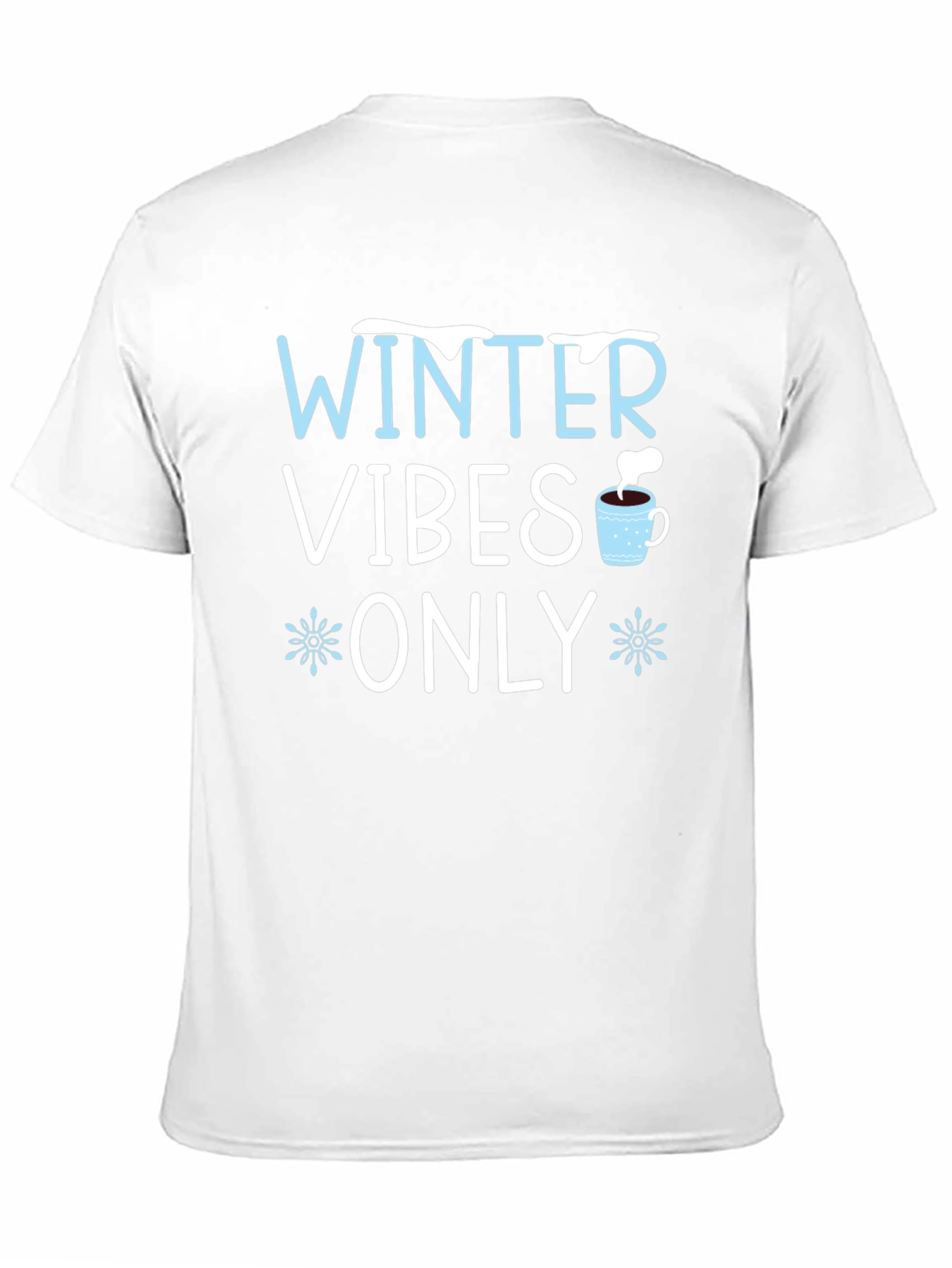 Black Winter Vibes Only Graphic T-Shirt view 11