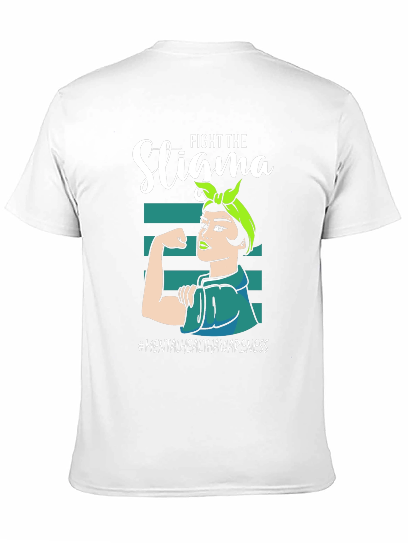 Black Fight the Stigma Mental Health Awareness T-Shirt view 11