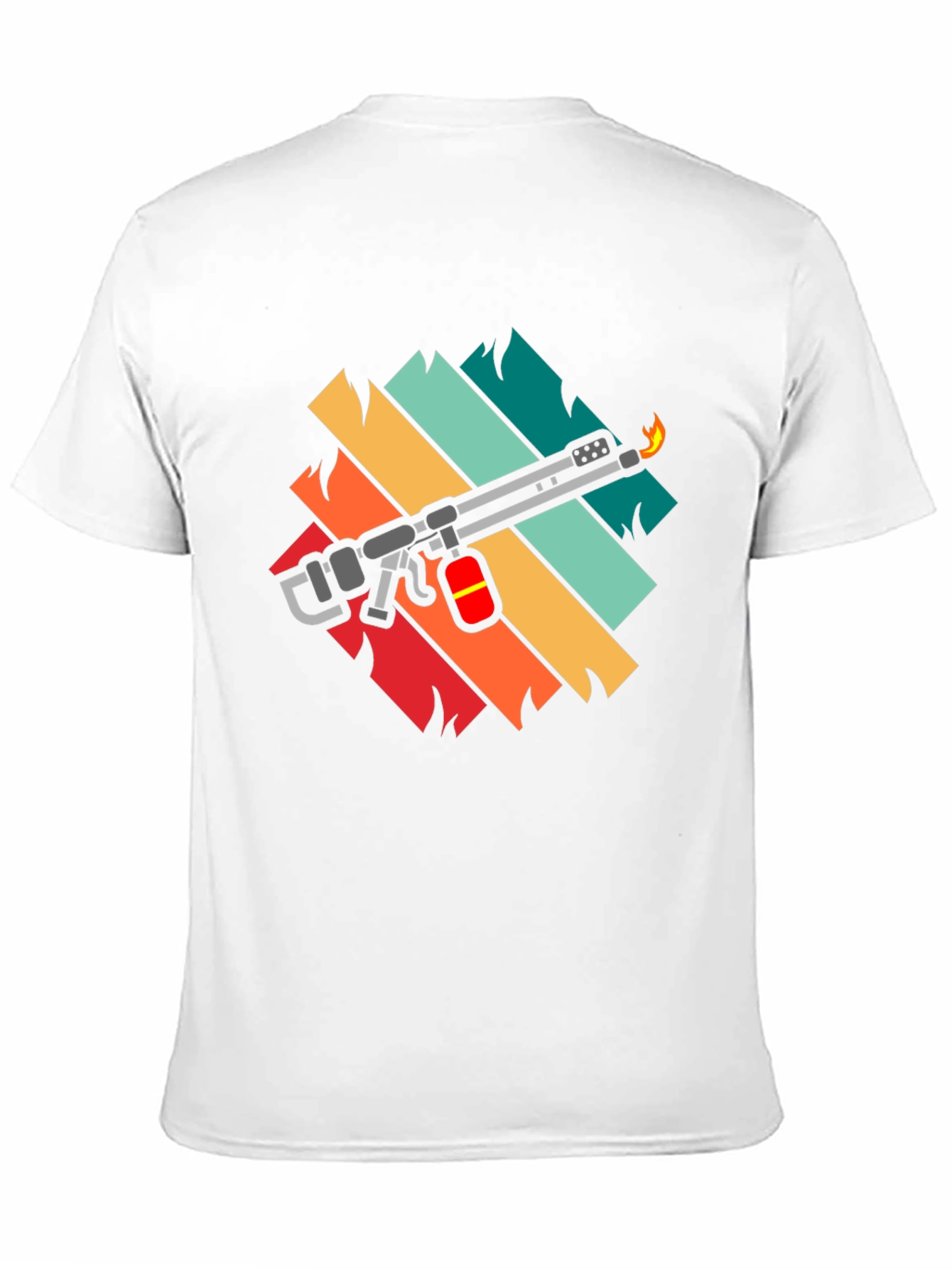 Black Retro Blowtorch Tee - Cool Fire Tool Graphic T-Shirt view 11