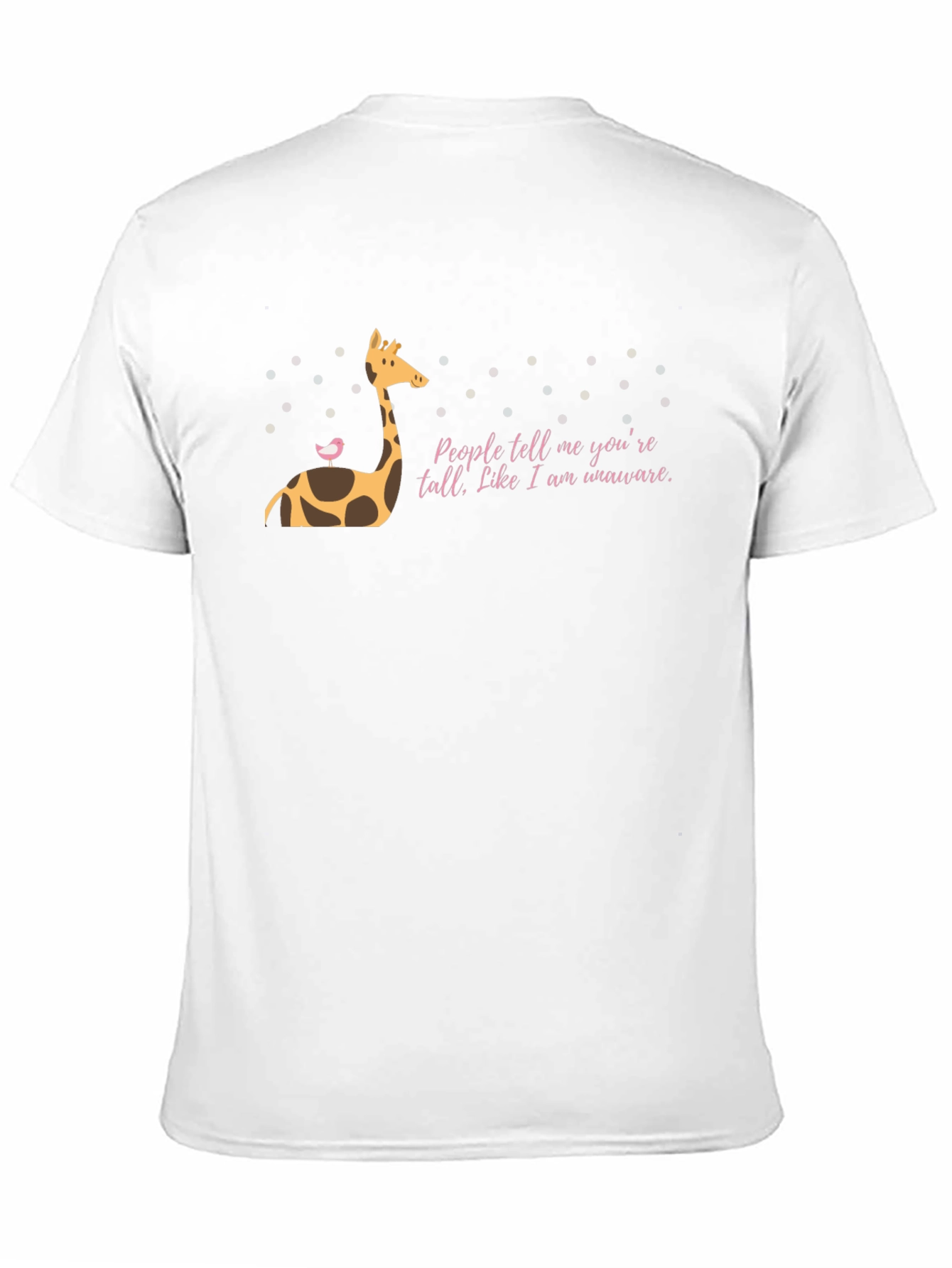 Black Giraffe Tee: People Tell Me You're Tall - Funny Graphic T-Shirt view 11