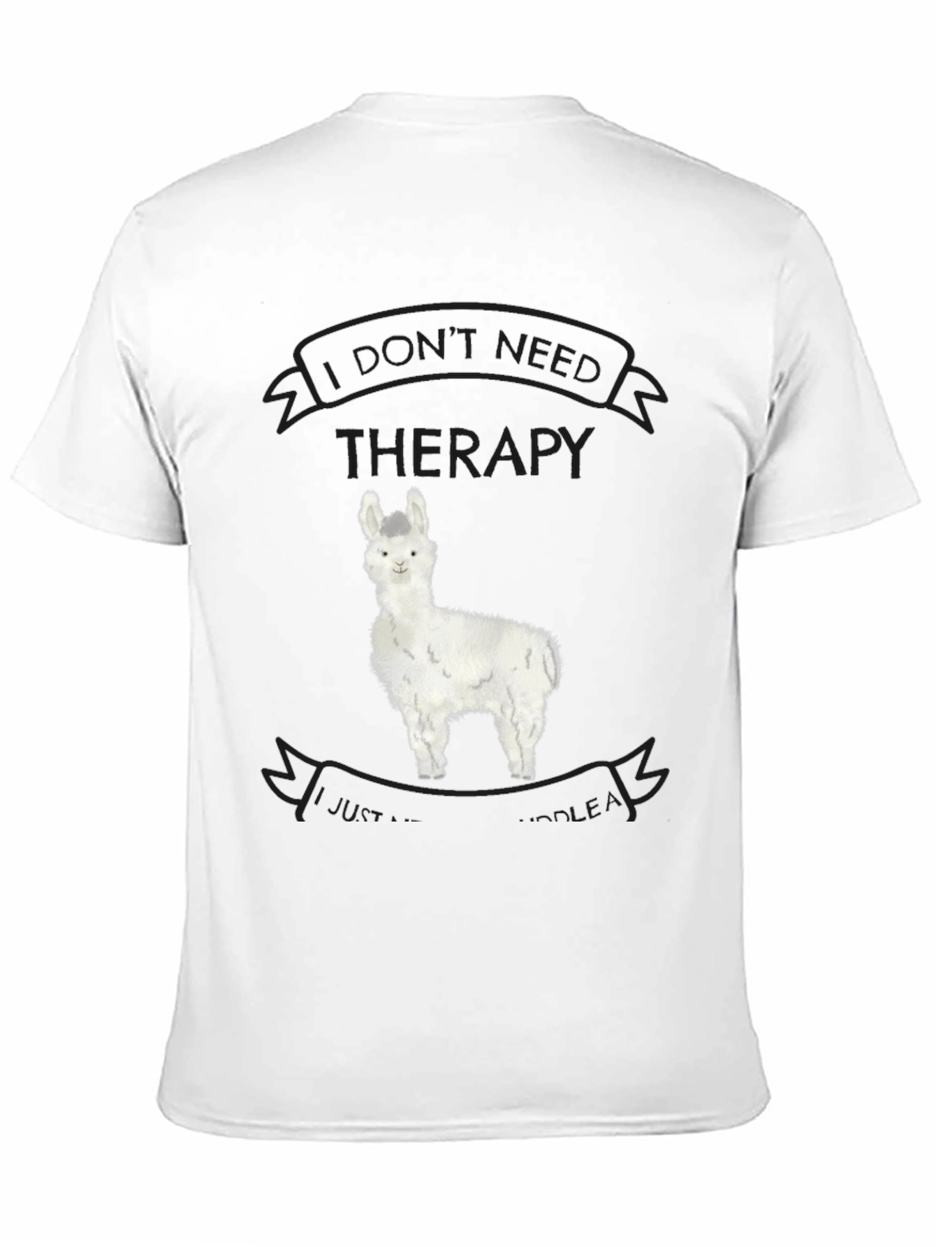 Black Alpaca Therapy T-Shirt - Funny Llama Graphic Tee view 11