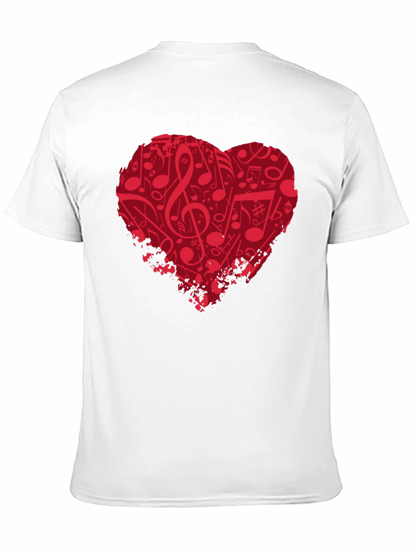 Black Musical Heart Graphic T-Shirt - Black Cotton Tee view 11