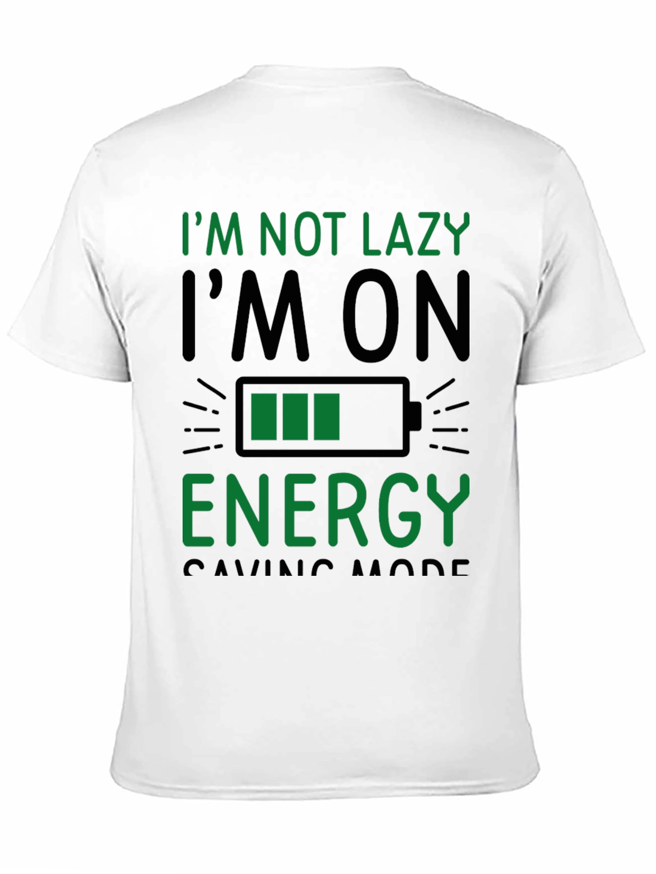 Black Funny Energy Saving Mode Black T-Shirt view 11