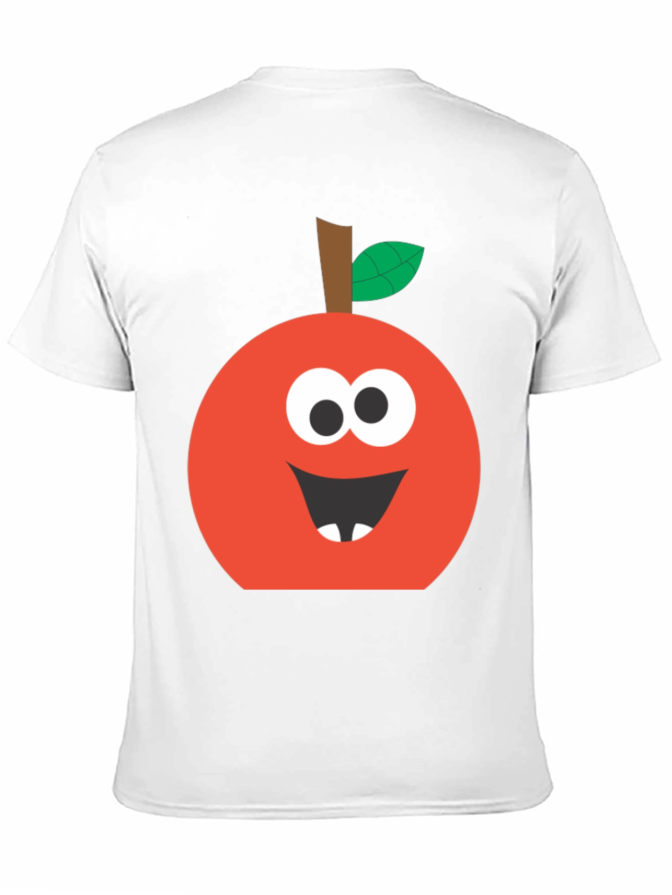 Black Funny Apple Face T-Shirt - Cute Cartoon Graphic Tee view 11