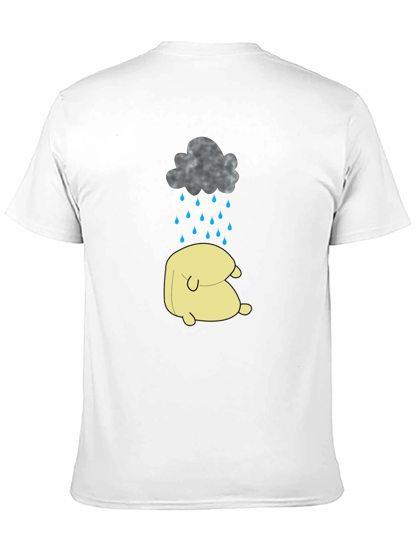 Black Sad Cloud & Character Graphic Tee - Black Cotton view 11