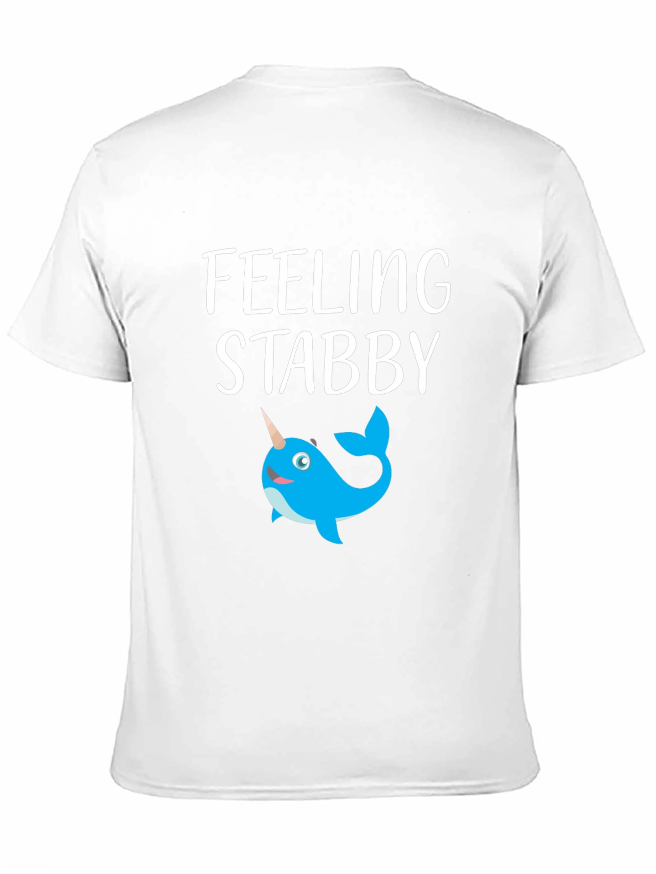 Black Feeling Stabby Narwhal Graphic T-Shirt - Black view 11