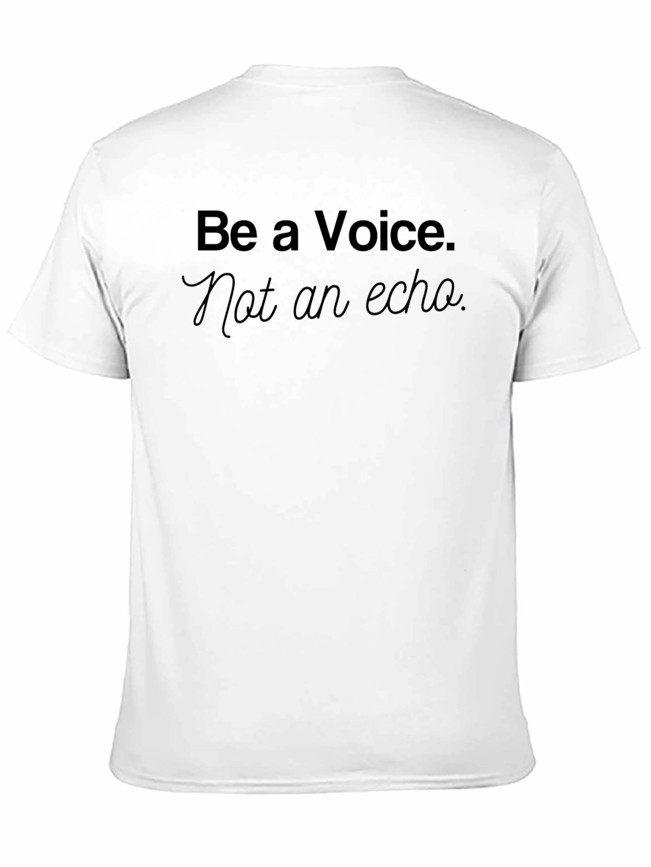 Black Be a Voice Tee - Inspiring Graphic Print Crewneck T-Shirt view 11