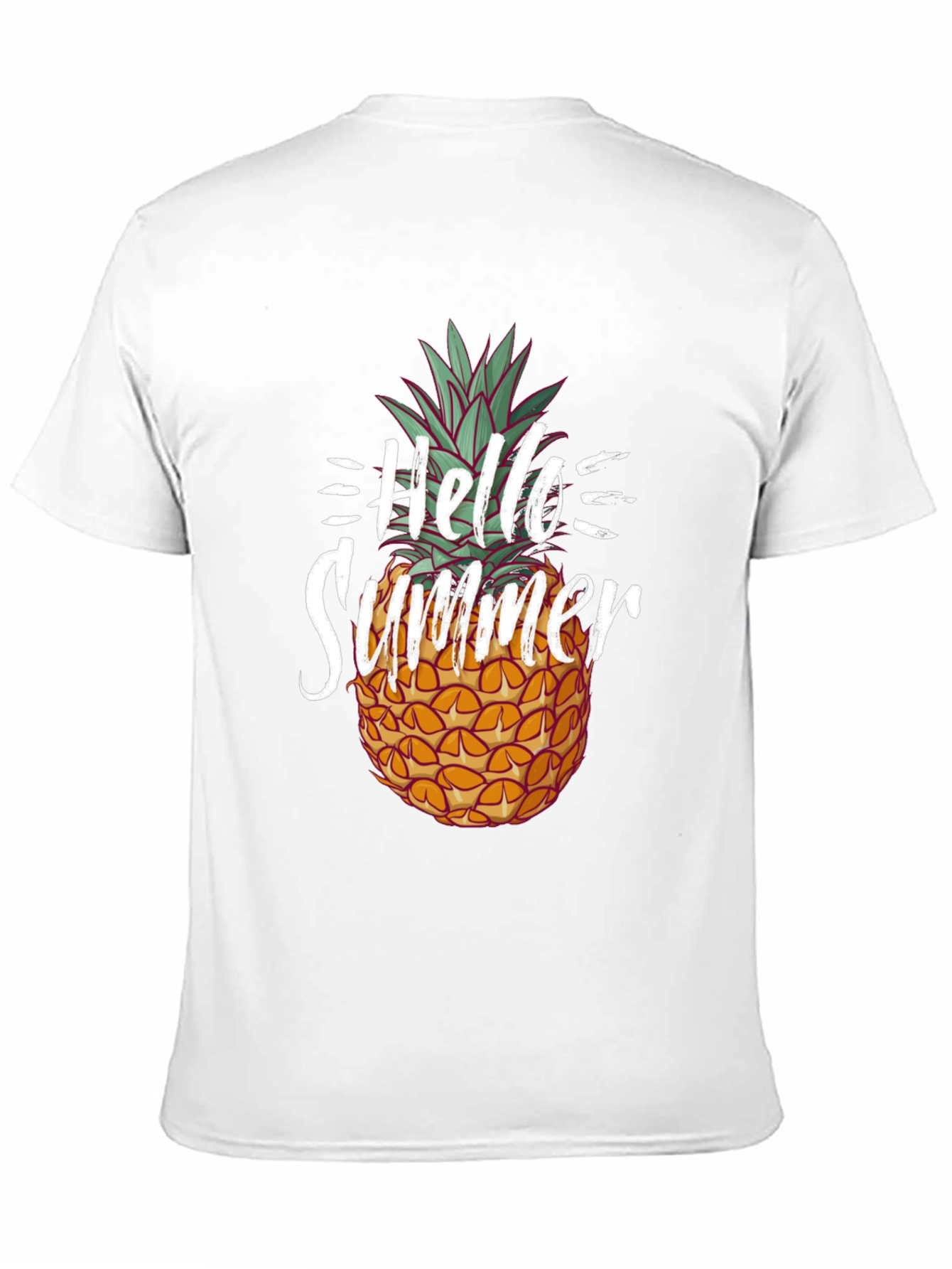 Black Hello Summer Pineapple Graphic Tee - Unisex view 11