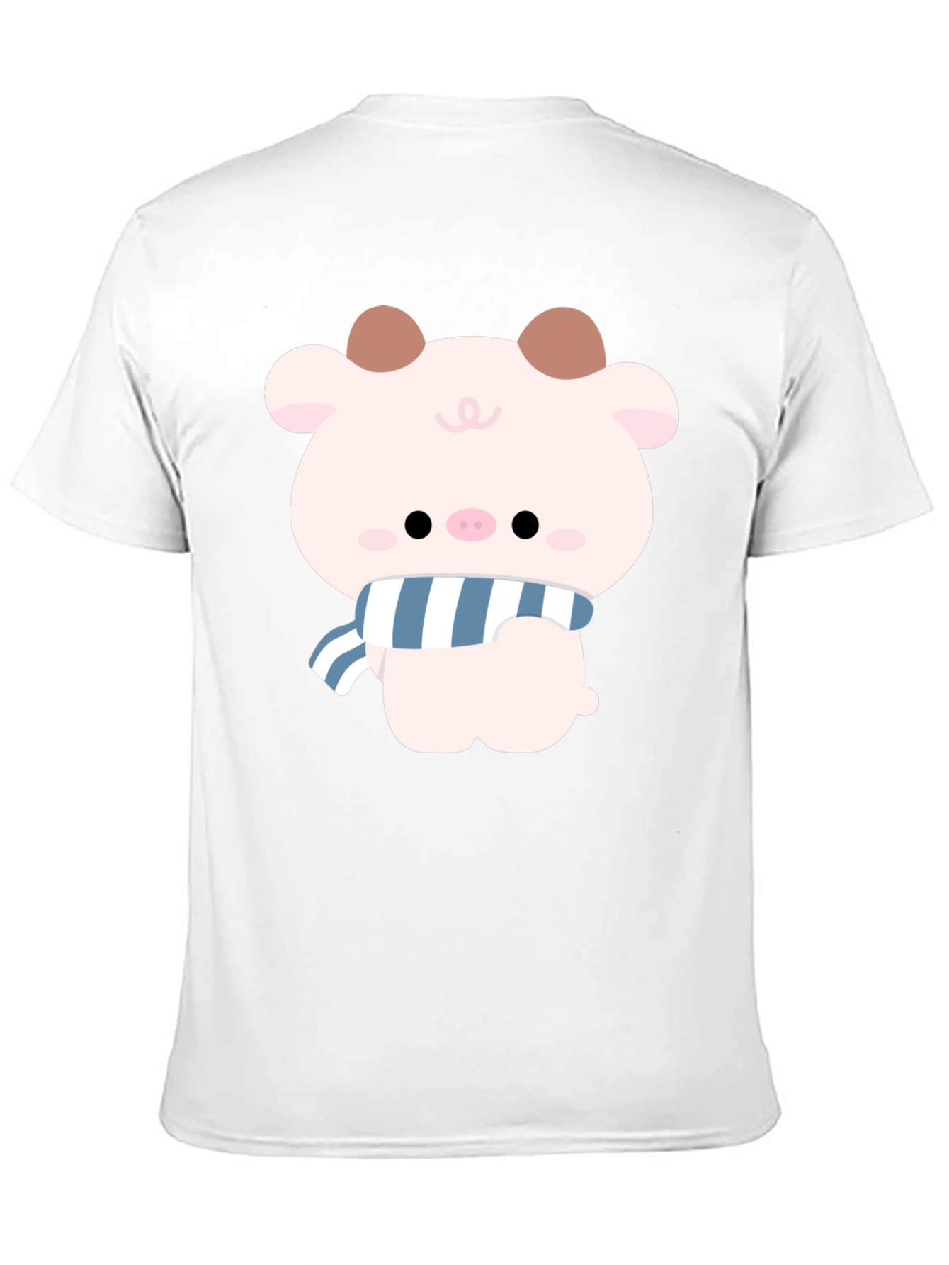 Black Cute Cartoon Pig T-Shirt view 11