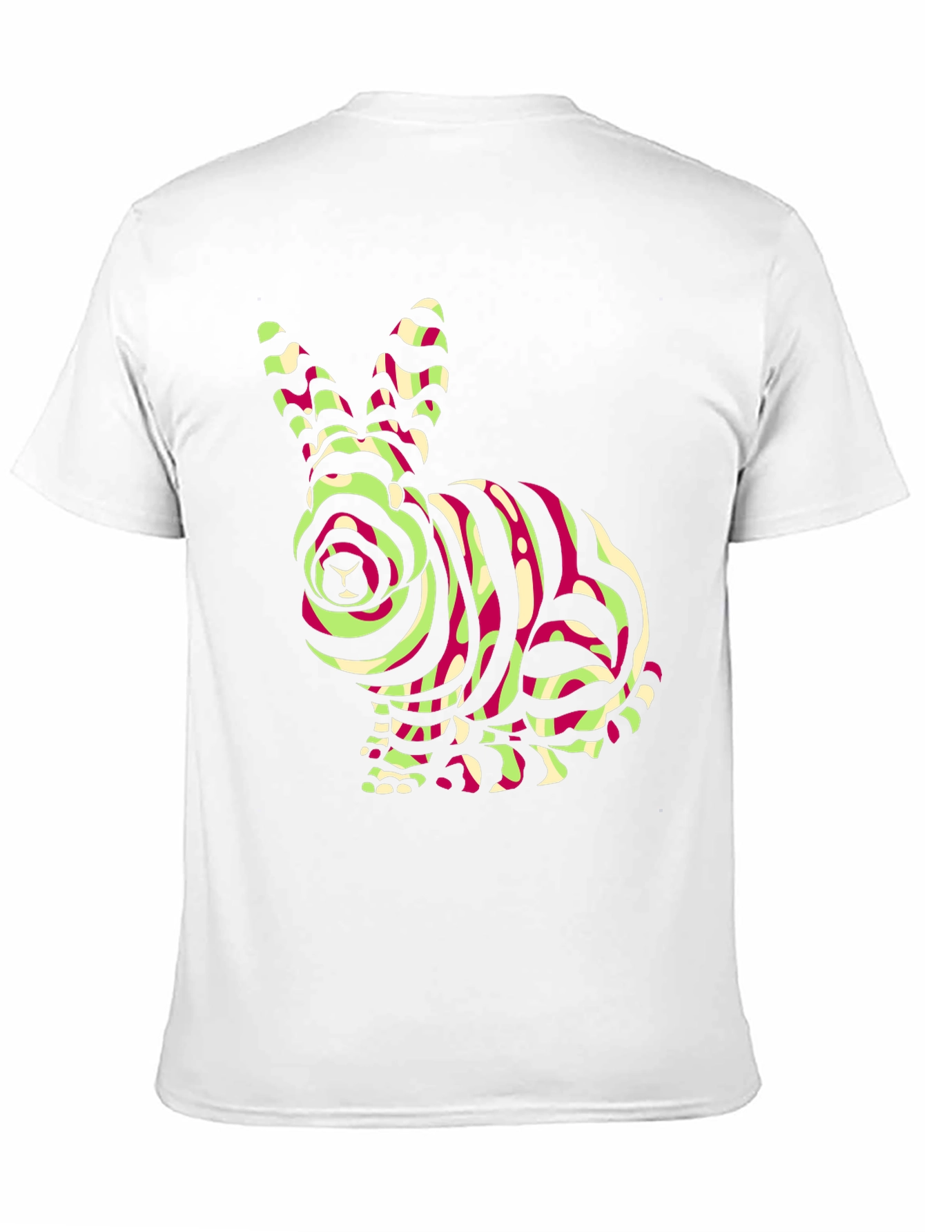 Black Striped Rabbit Graphic Tee - Black Cotton Shirt view 11