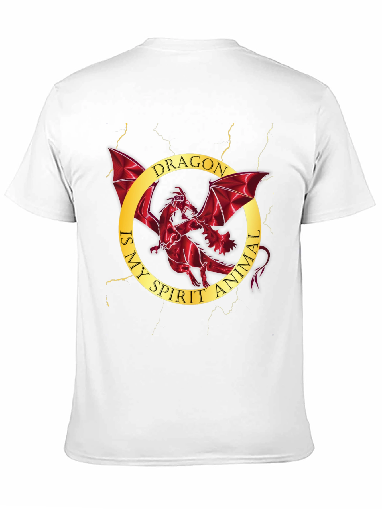 Black Dragon Spirit Animal Graphic Tee - Men's Black T-Shirt view 11