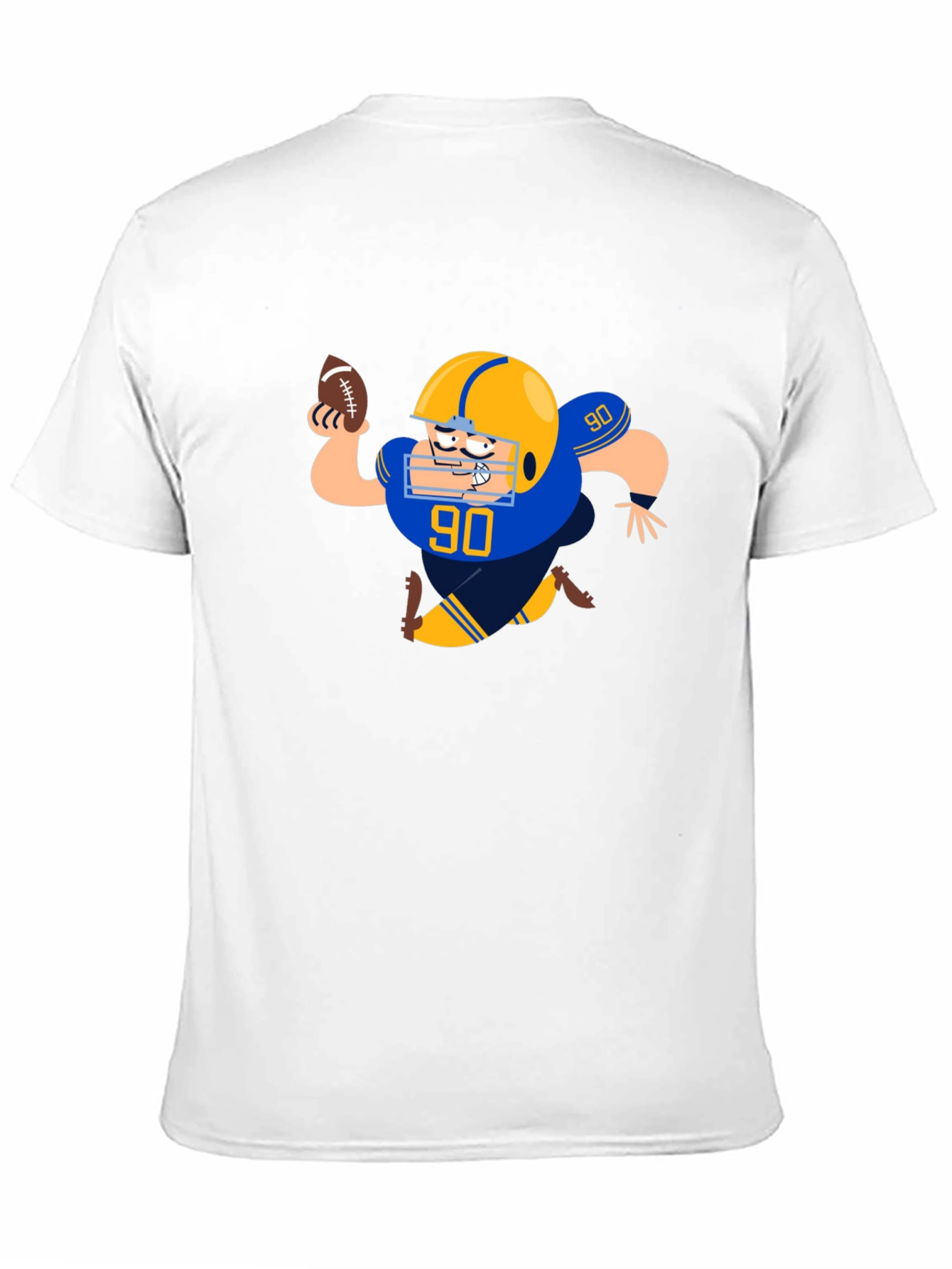 Black Football Player Cartoon Black T-Shirt view 11