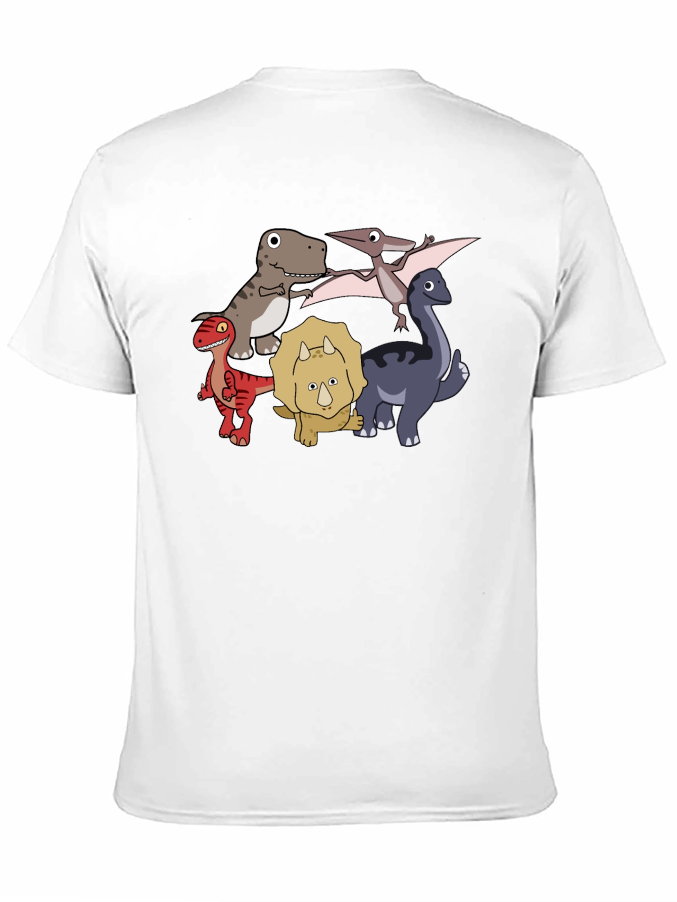 Black Dinosaur Cartoon Graphic Black T-Shirt view 11