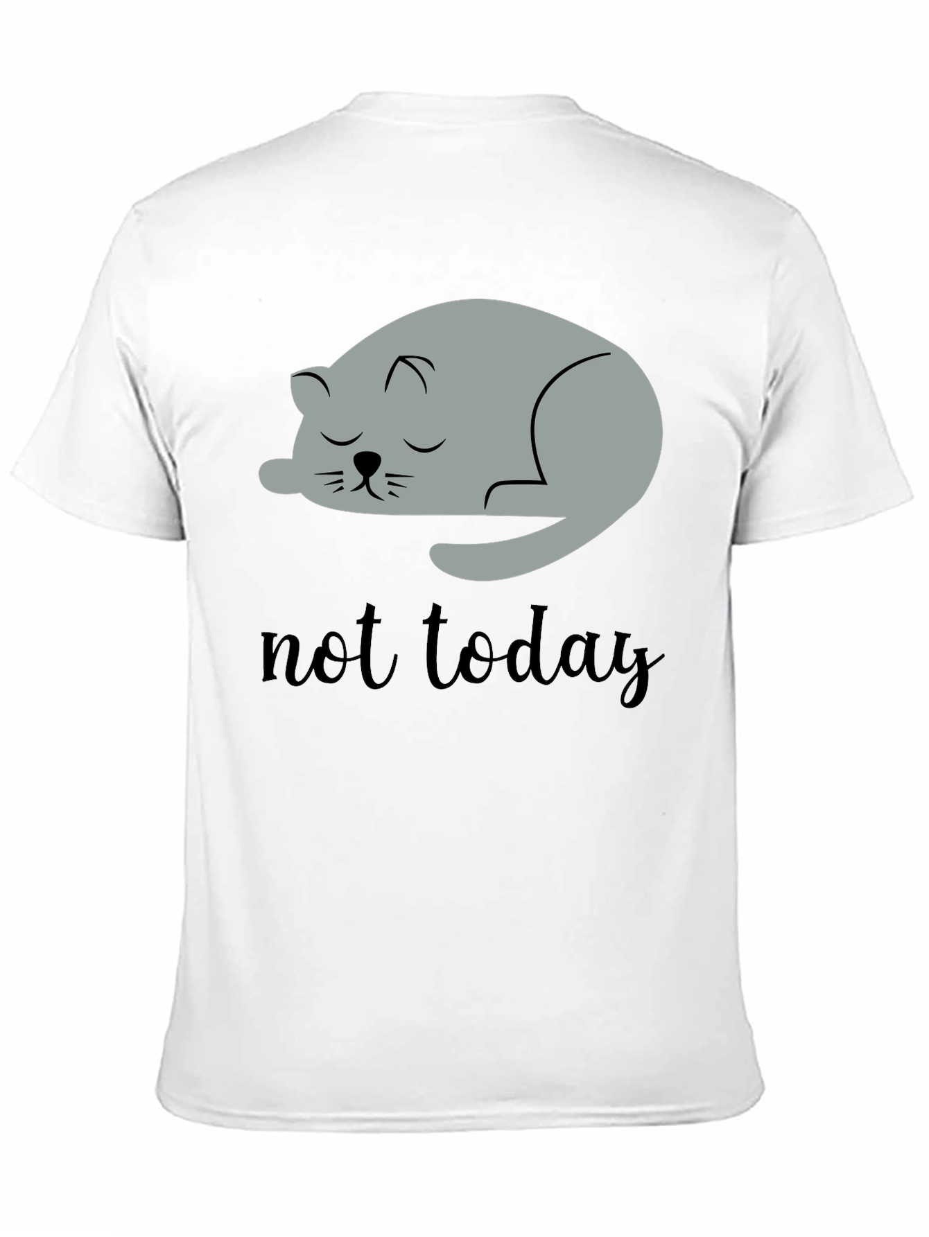 Black Not Today Lazy Cat Graphic Tee - Men's Black T-Shirt view 11
