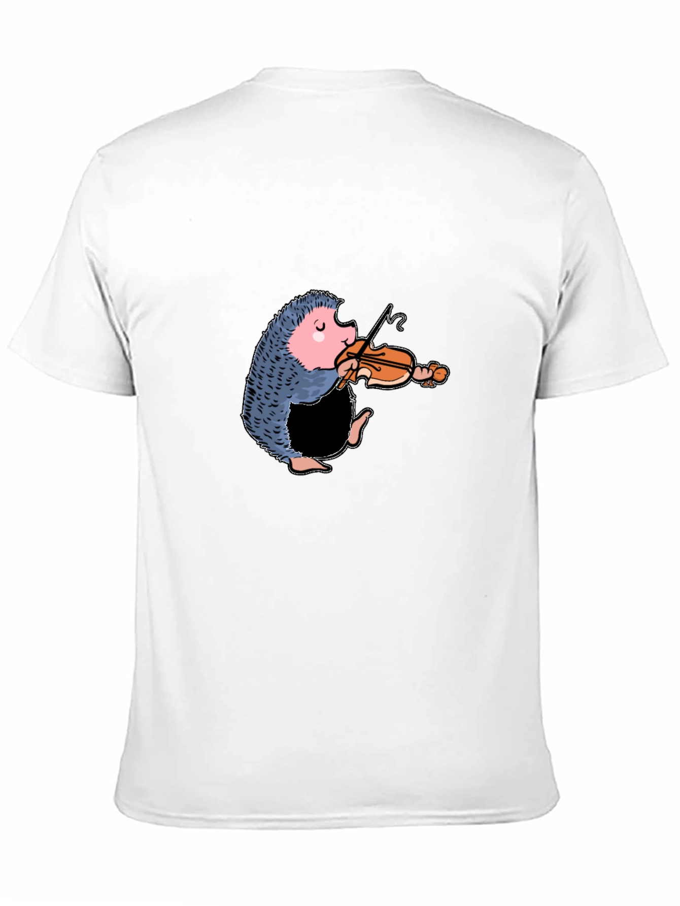 Black Funny Hedgehog Playing Violin T-Shirt view 11