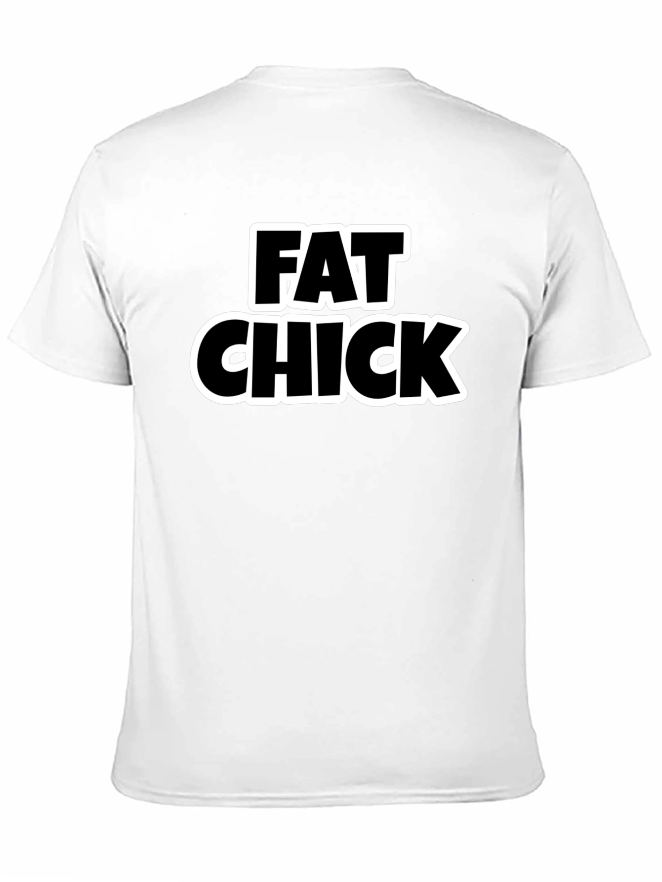 Black Fat Chick Funny Sarcastic Graphic Tee - Black view 11
