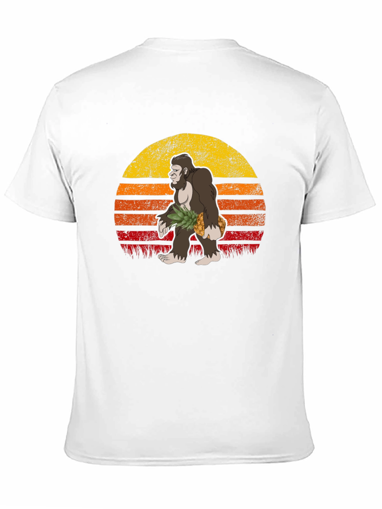 Black Bigfoot Pineapple Sunset Graphic Tee view 11