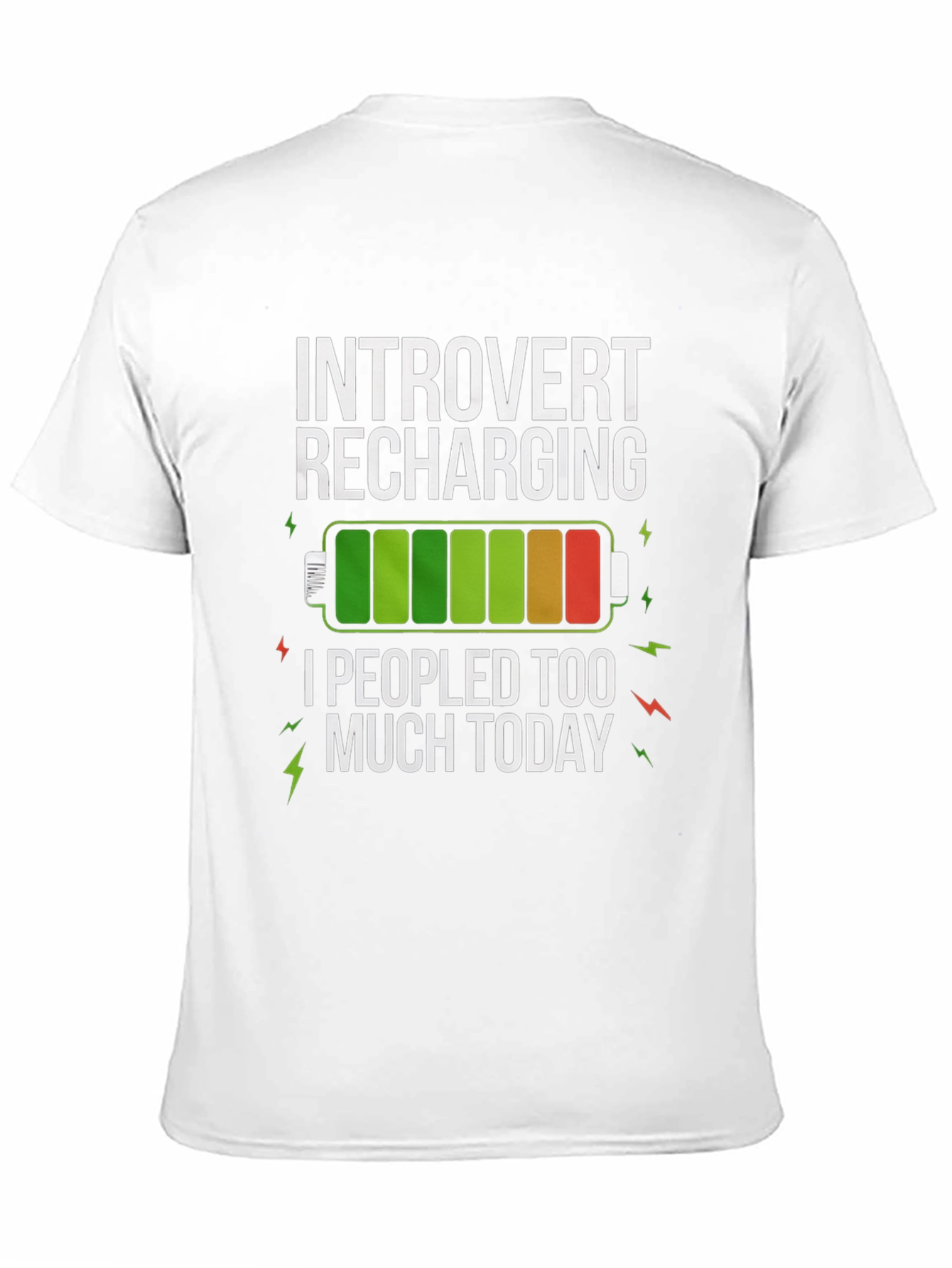 Black Introvert Recharging Funny Graphic T-Shirt view 11