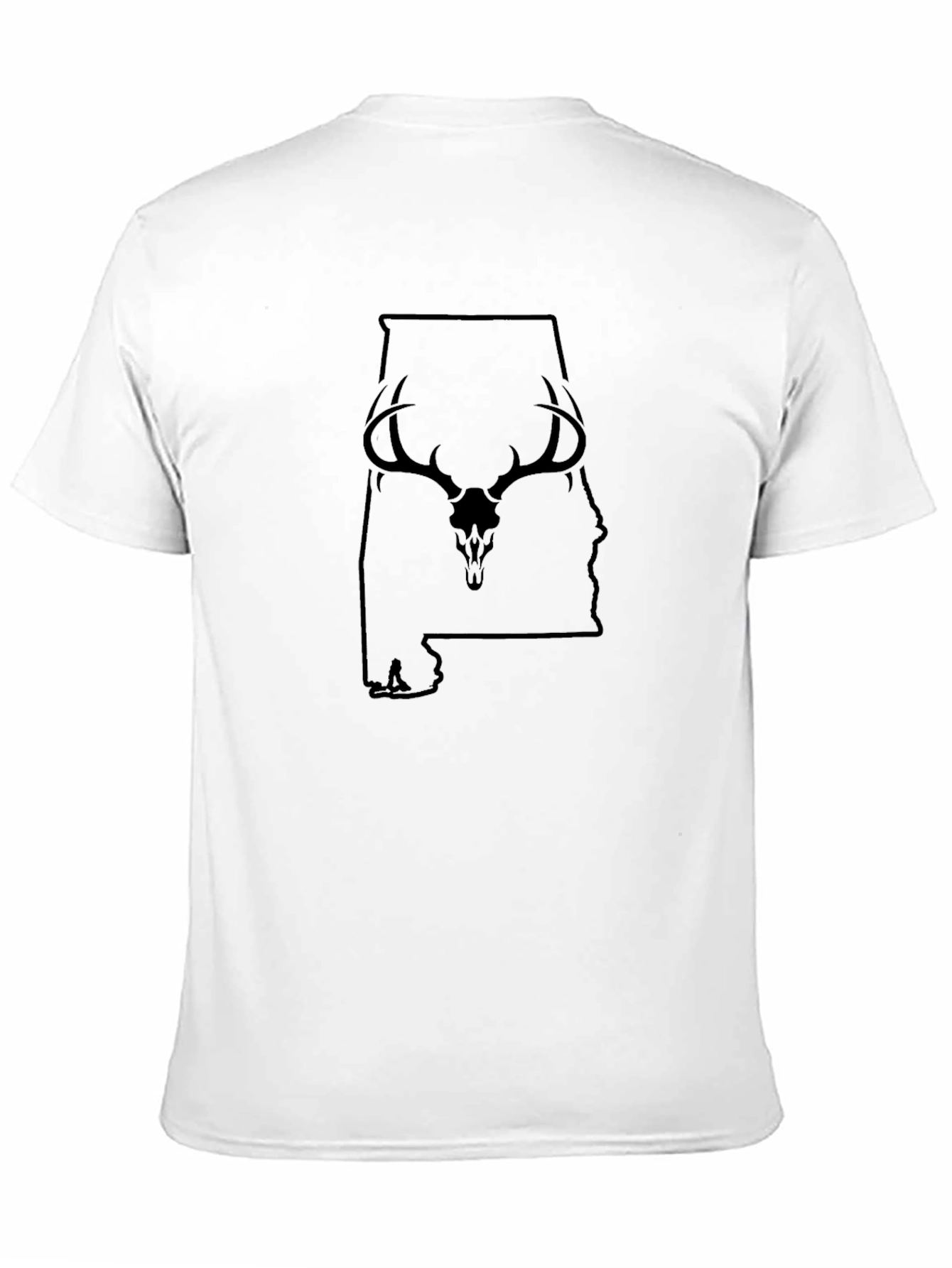 Black Alabama Deer Skull Graphic Tee - Black Cotton Blend view 11
