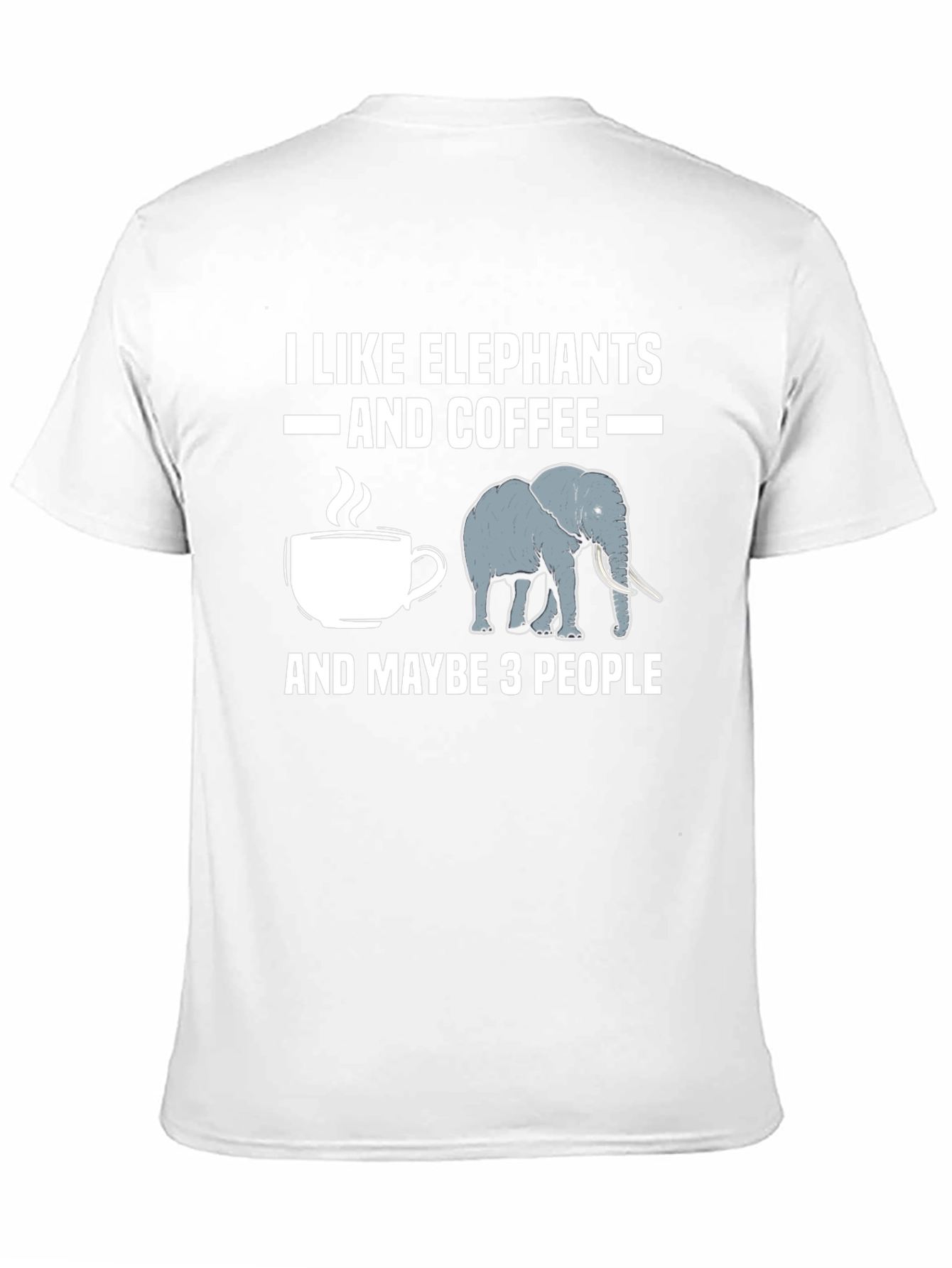 Black I Like Elephants and Coffee T-Shirt view 11