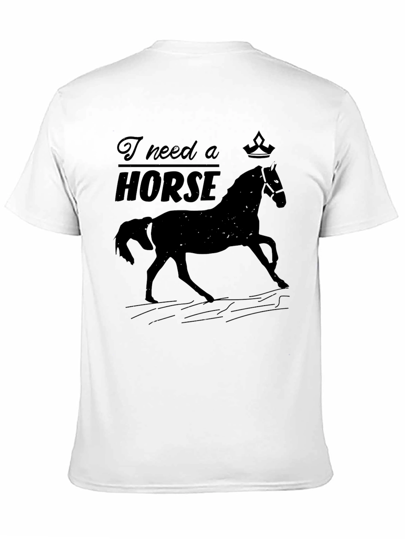 Black I Need a Horse Graphic Tee - Equestrian Lover's Black T-Shirt view 11