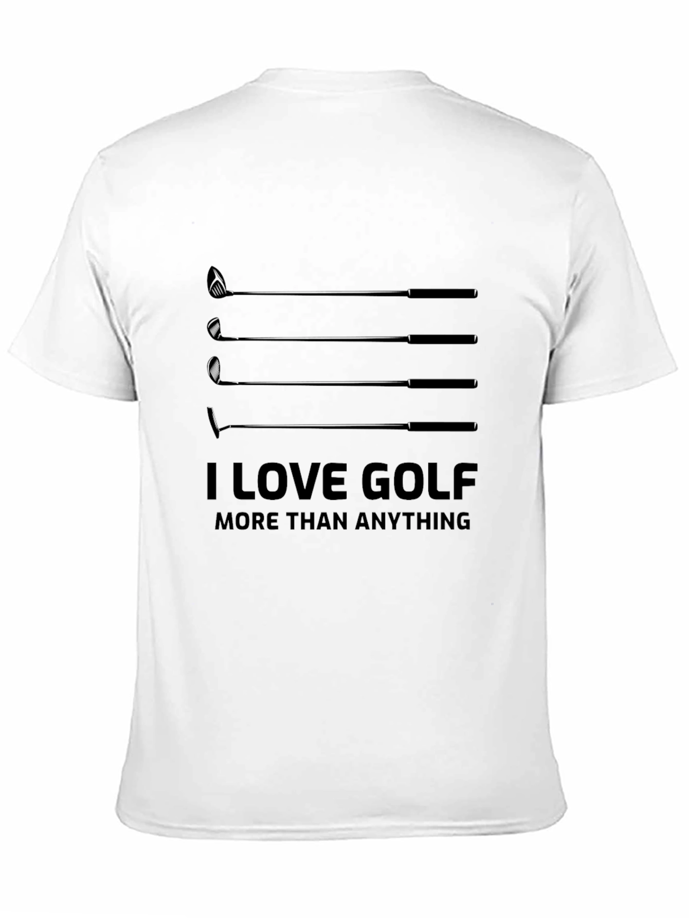 Black I Love Golf T-Shirt - Golf Clubs & Humorous Saying view 11