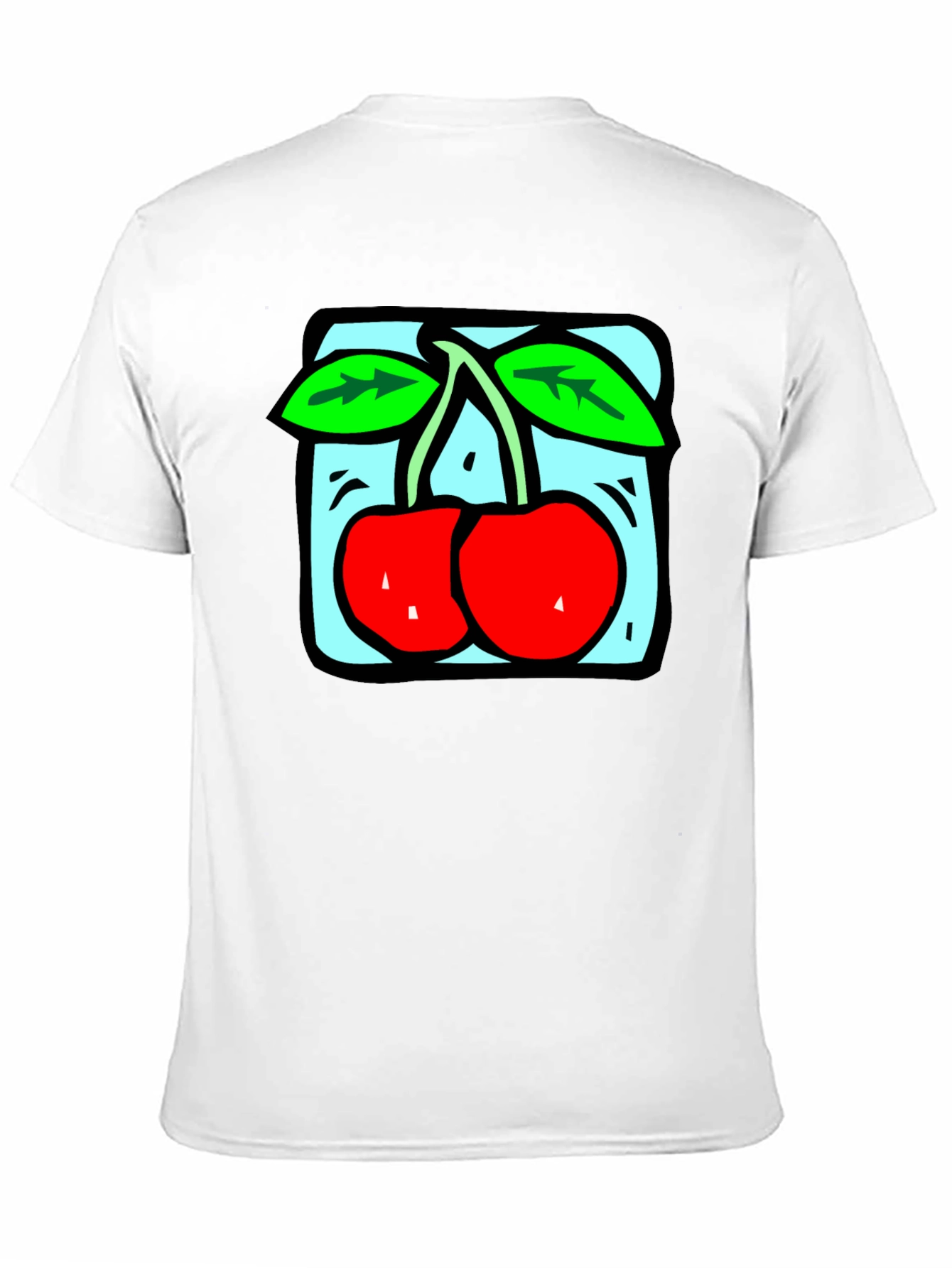 Black Retro Cherry Graphic Tee - Black Cotton T-Shirt view 11