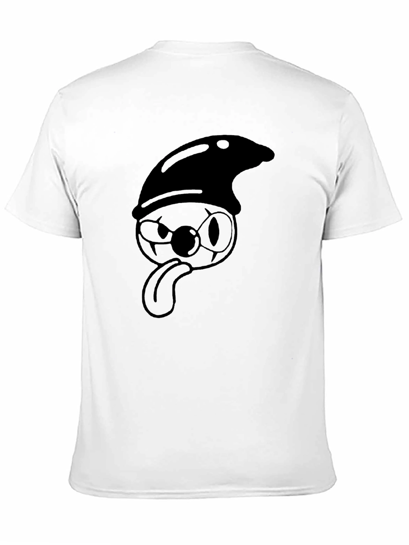 Black Funny Cartoon Character T-Shirt - Black view 11