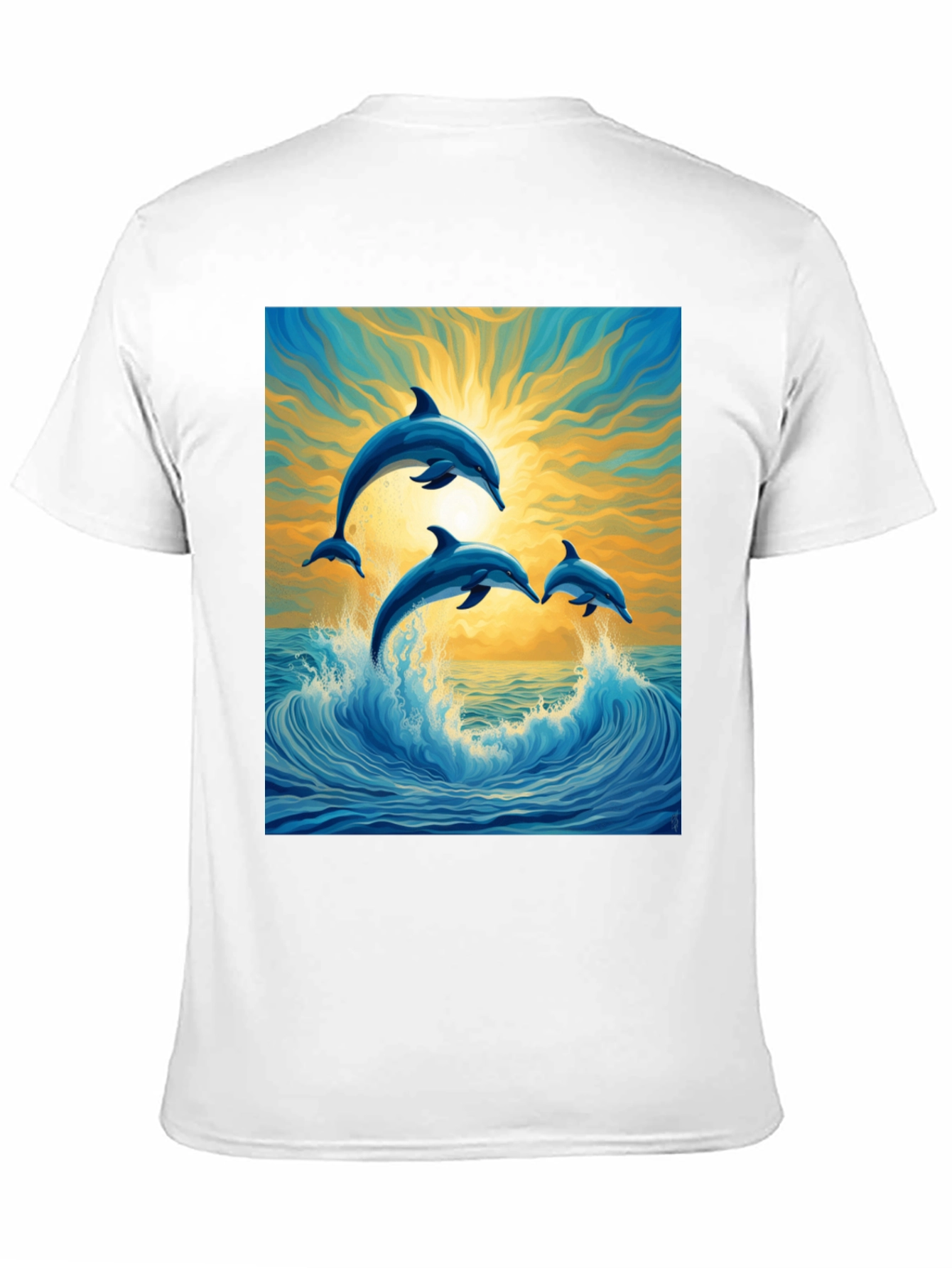 Black Dolphin Wave Graphic Tee - Stylish Ocean Lover's Shirt view 11